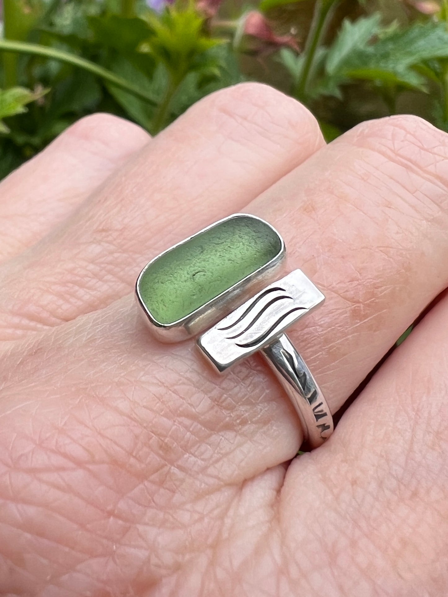 Adjustable Sea Glass Ring