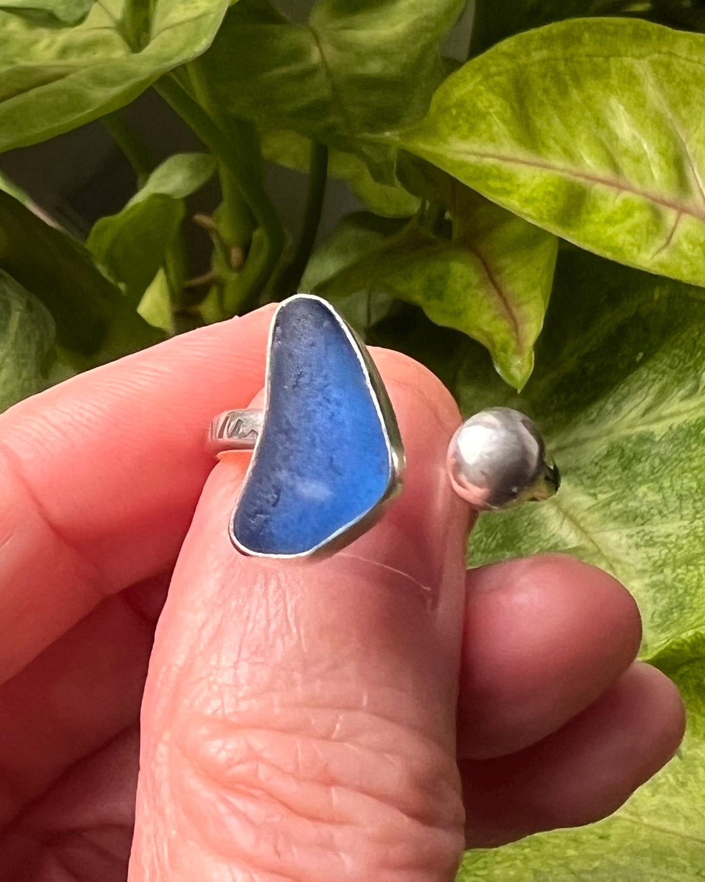 Adjustable Sea Glass Ring