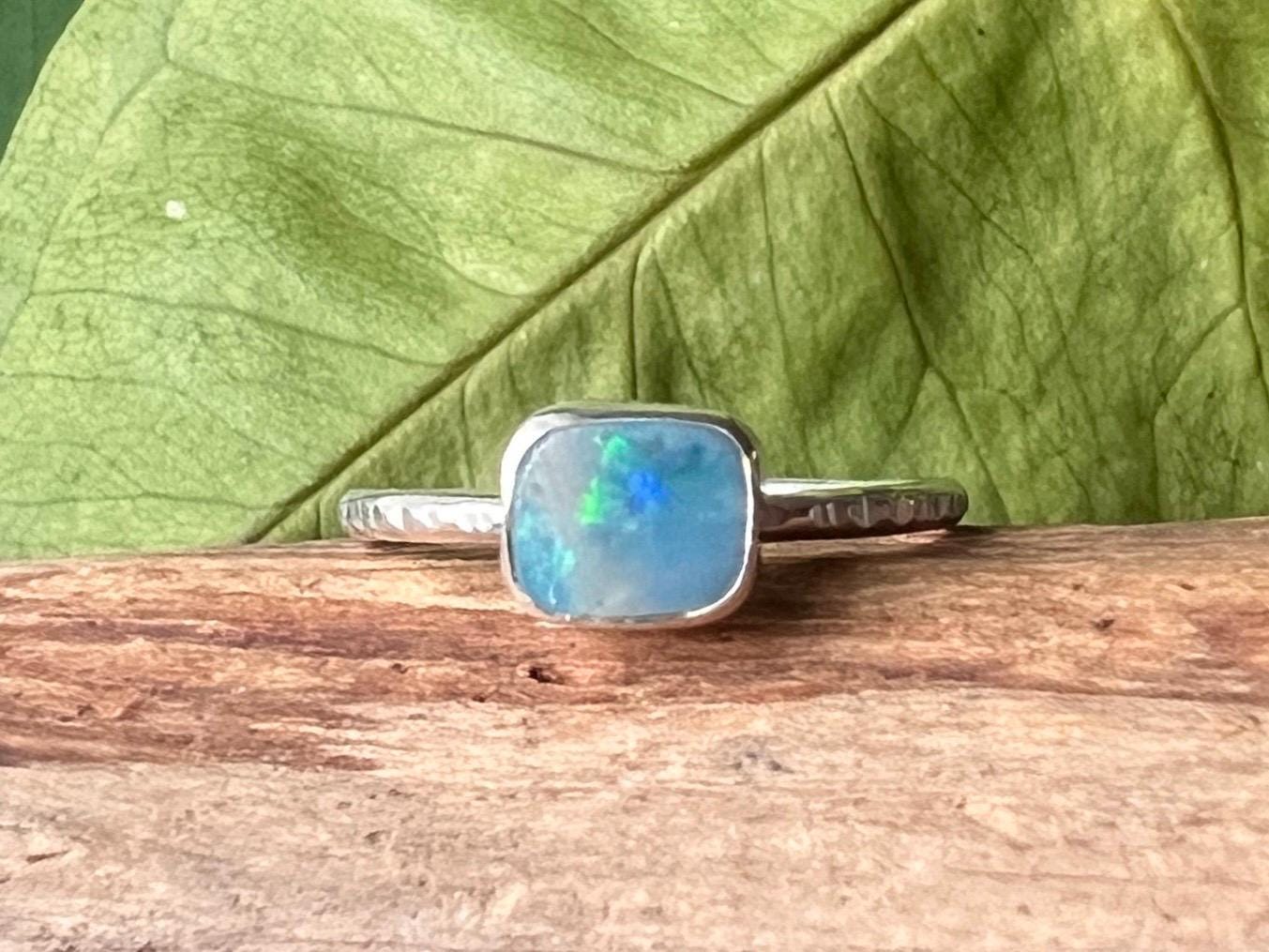 Australian Opal Doublet Stacking Ring