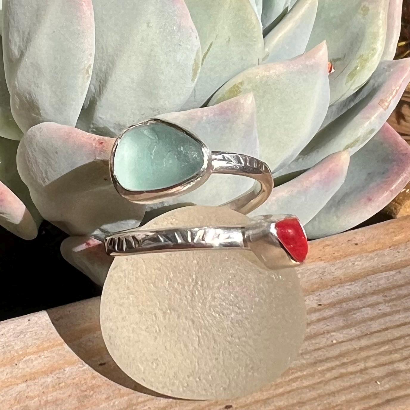 Adjustable Sea Glass Ring