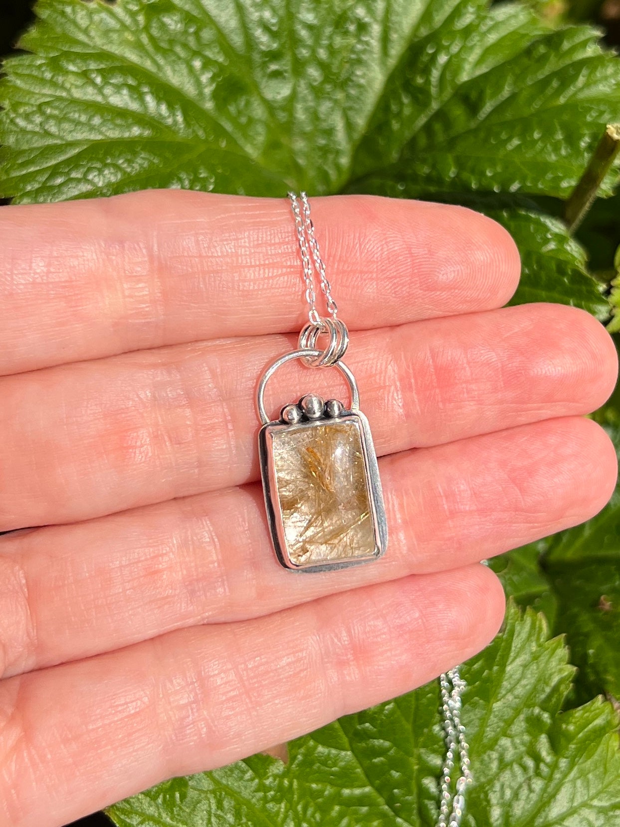 Golden Rutliated Quartz Pendant