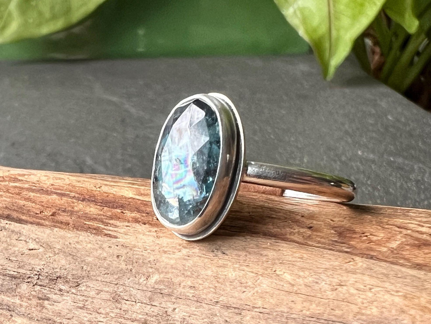 Indigo Moss Kyanite Ring