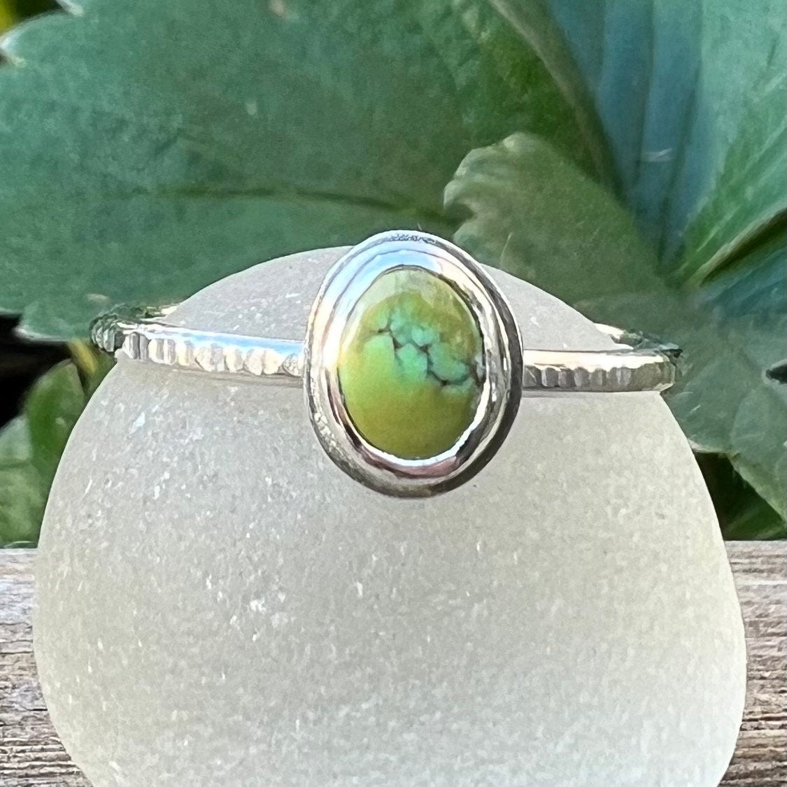 Sonoran Lime Turquoise Stacker Ring,various sizes available