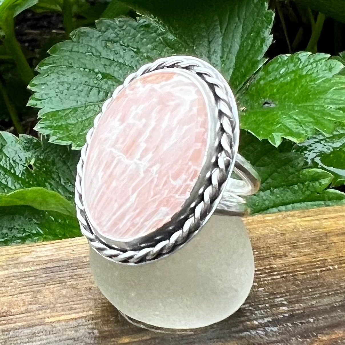 Pink Scolecite Ring
