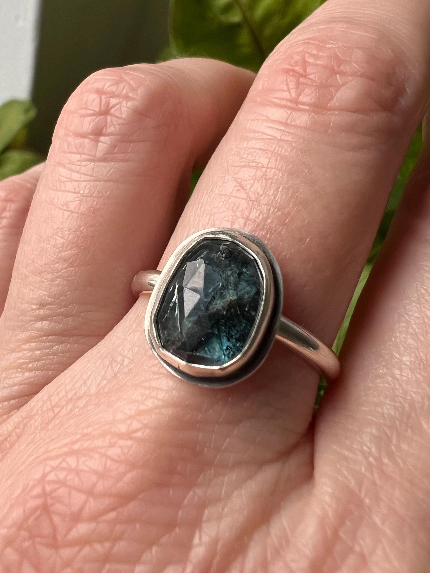 Indigo Moss Kyanite Ring