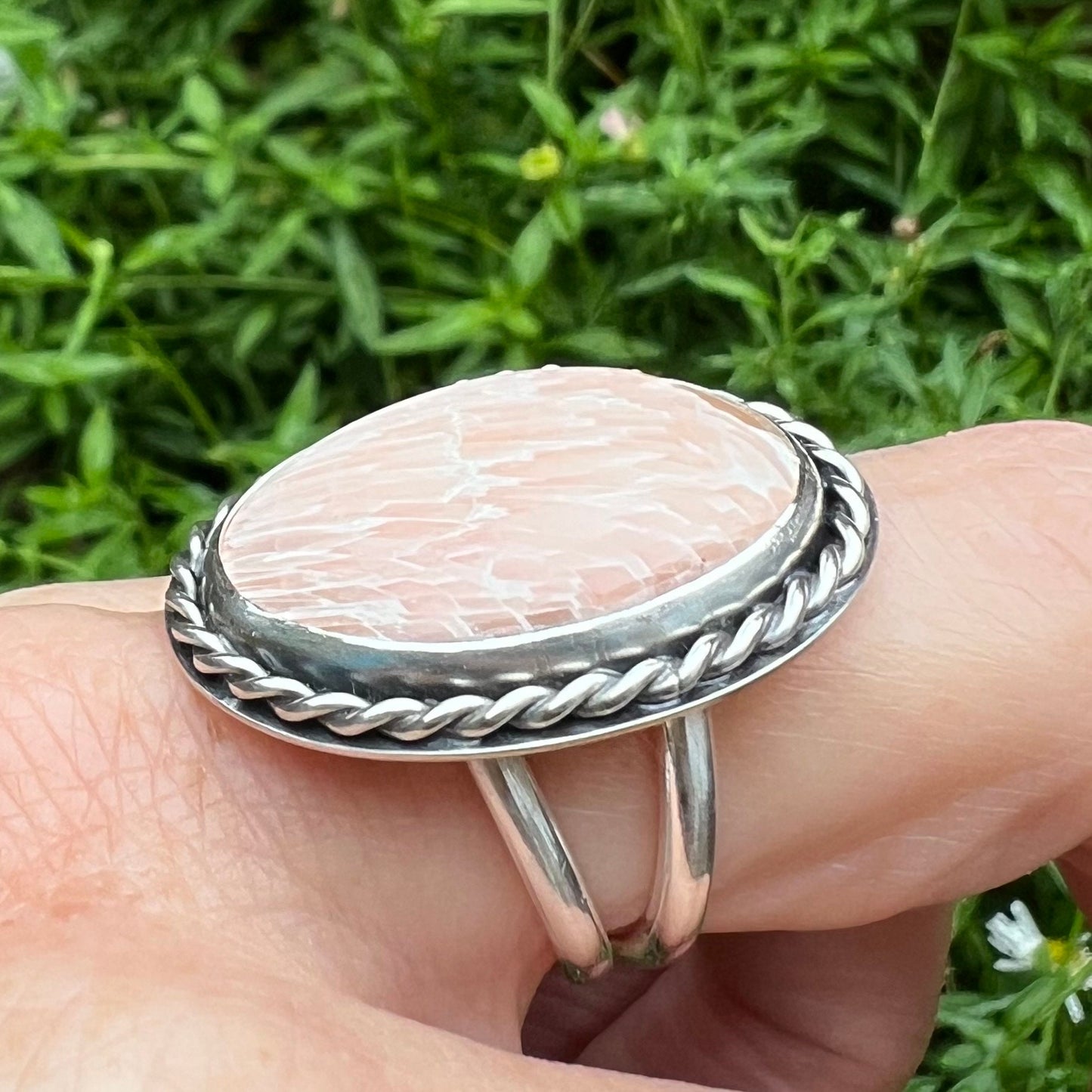 Pink Scolecite Ring