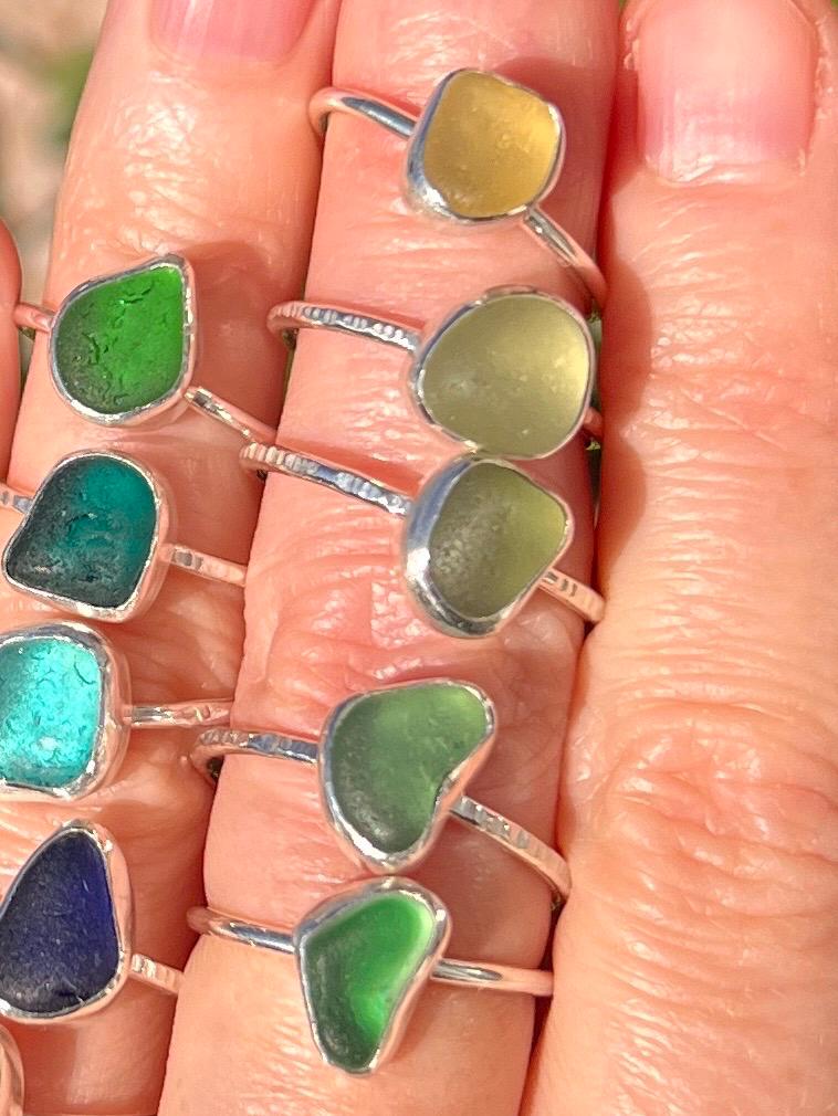 Sea Glass Stacker Ring, various sizes available