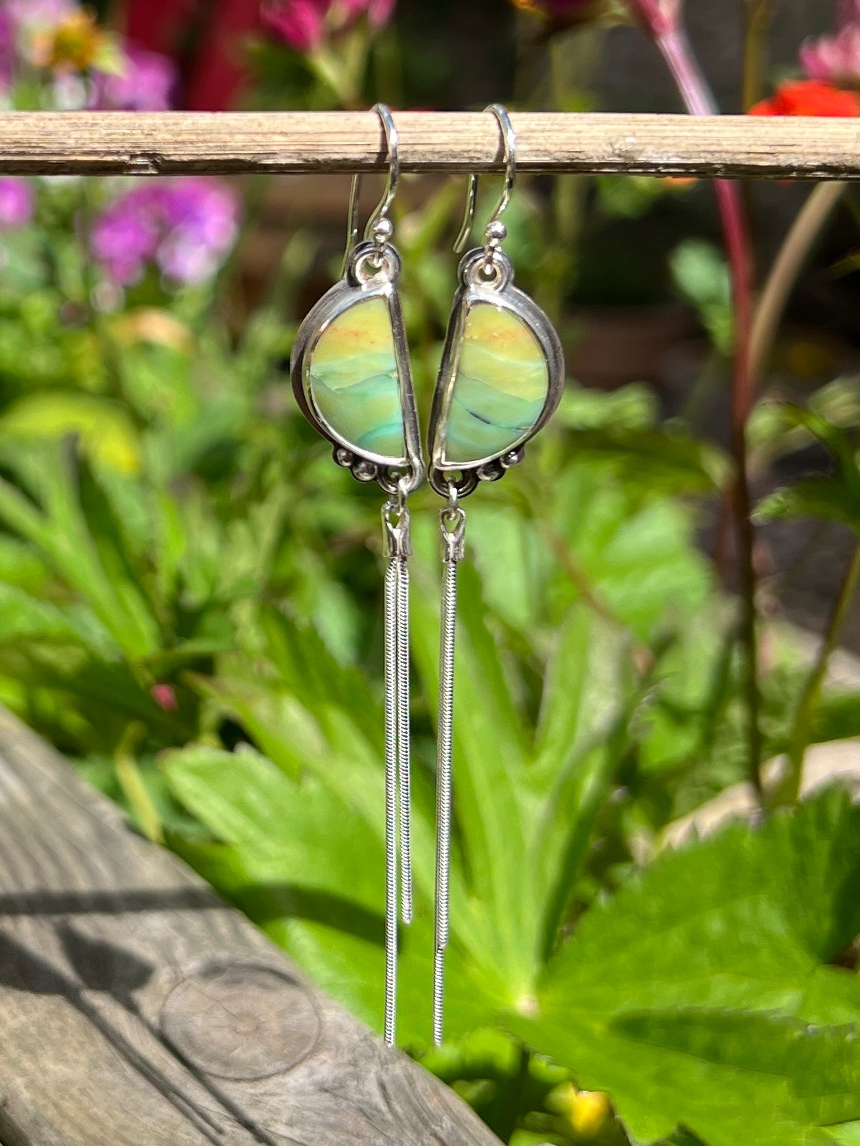 Opalised Wood Earrings