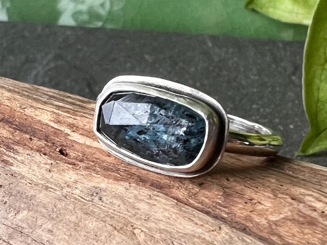 Indigo Moss Kyanite Ring