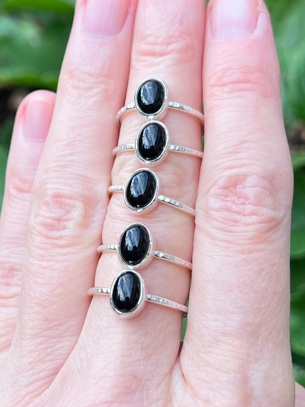 Black Onyx Stacker Ring, various sizes available