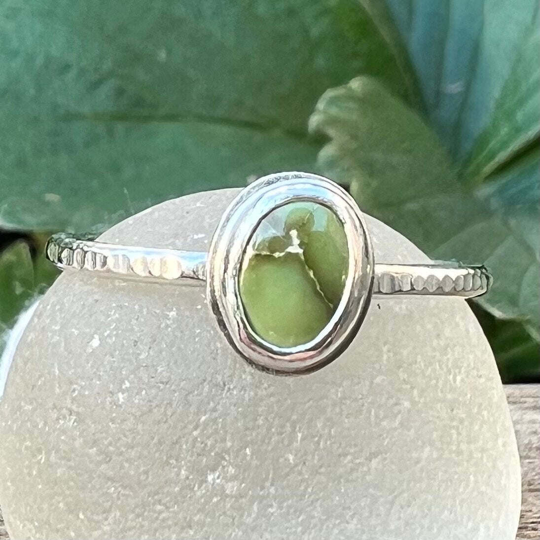 Sonoran Lime Turquoise Stacker Ring,various sizes available