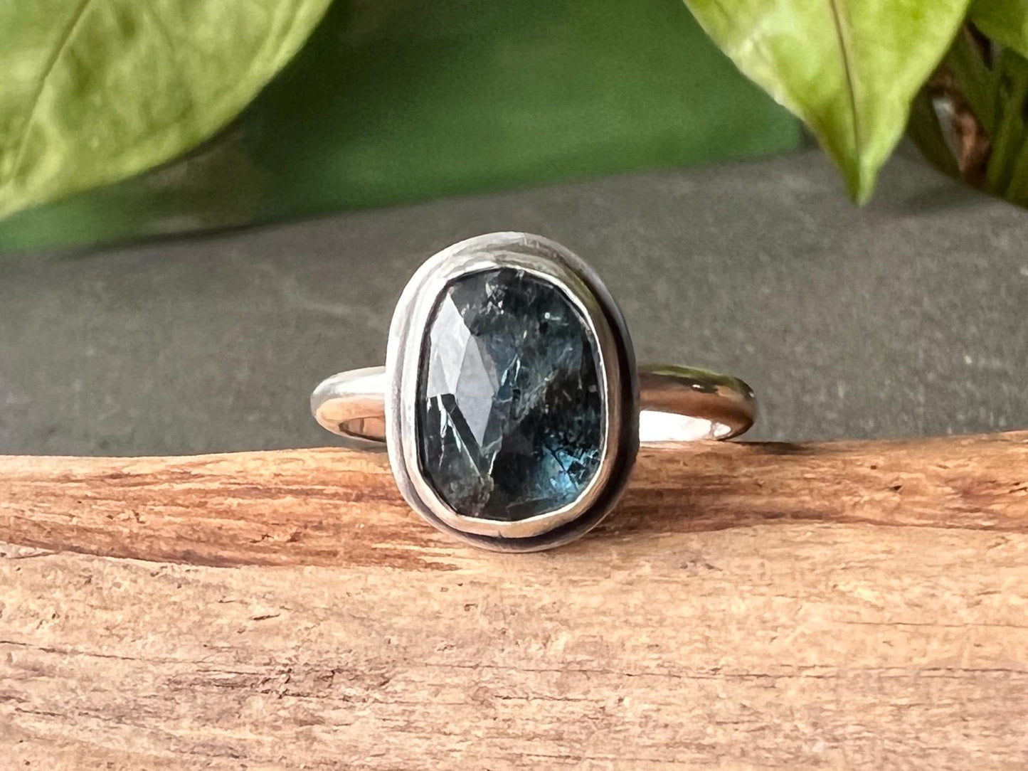 Indigo Moss Kyanite Ring