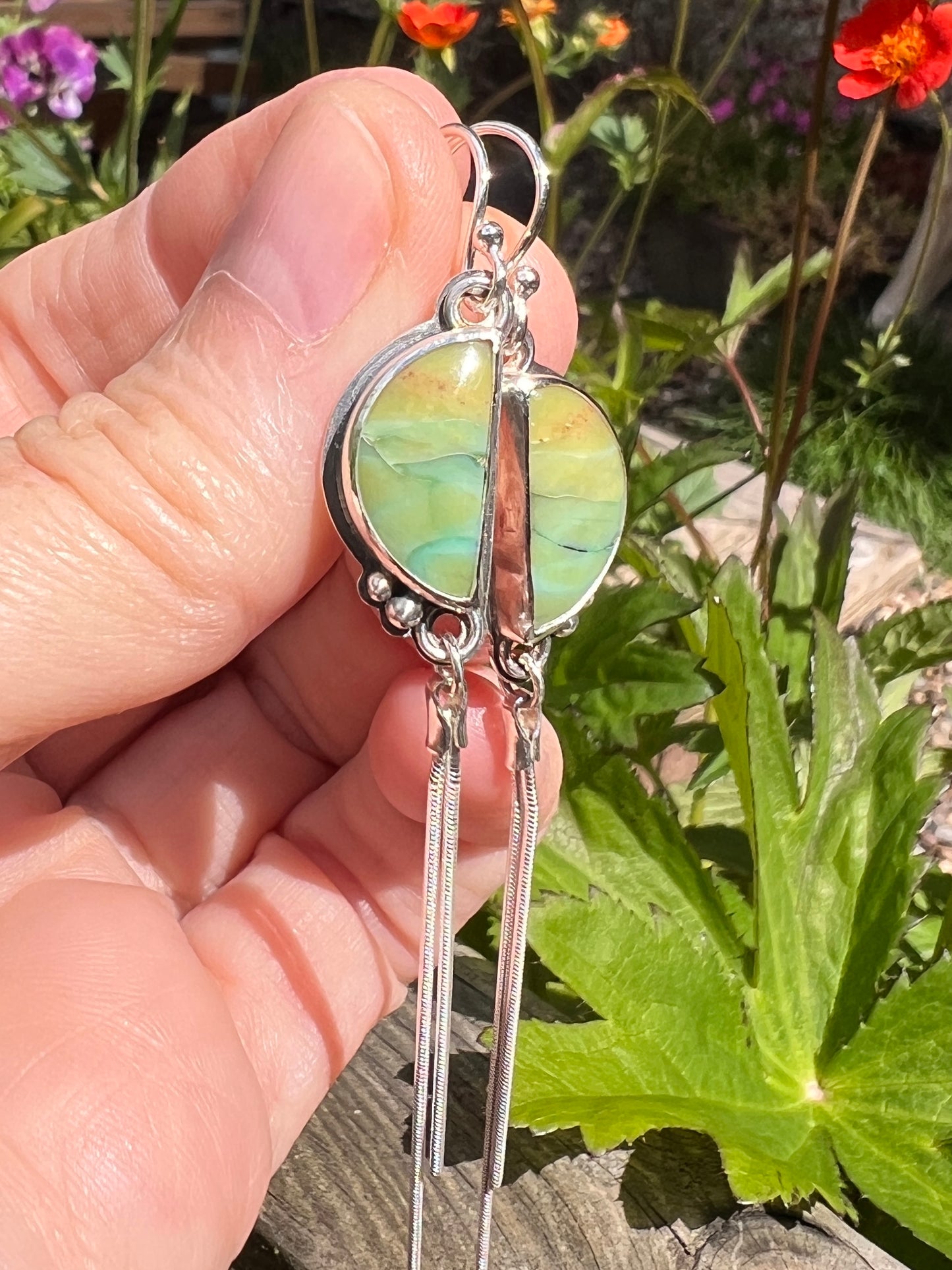 Opalised Wood Earrings