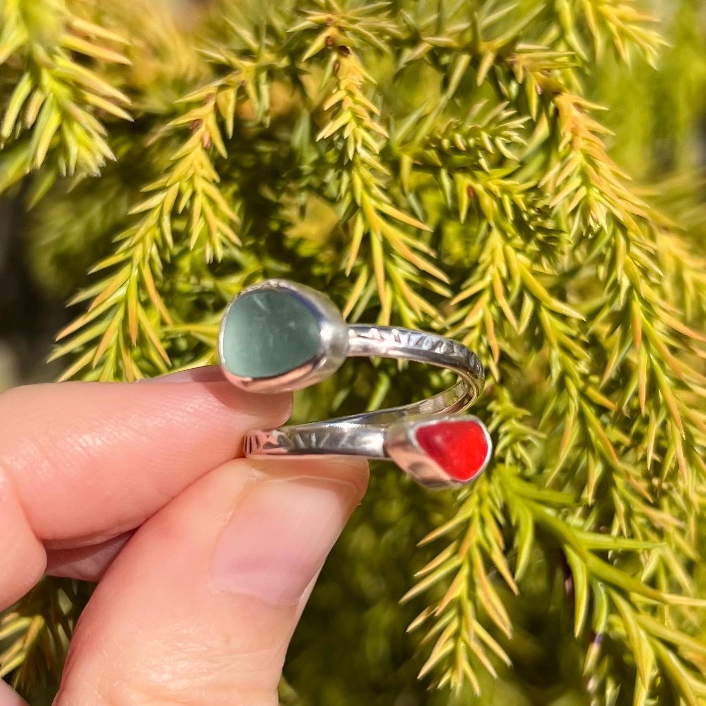 Adjustable Sea Glass Ring