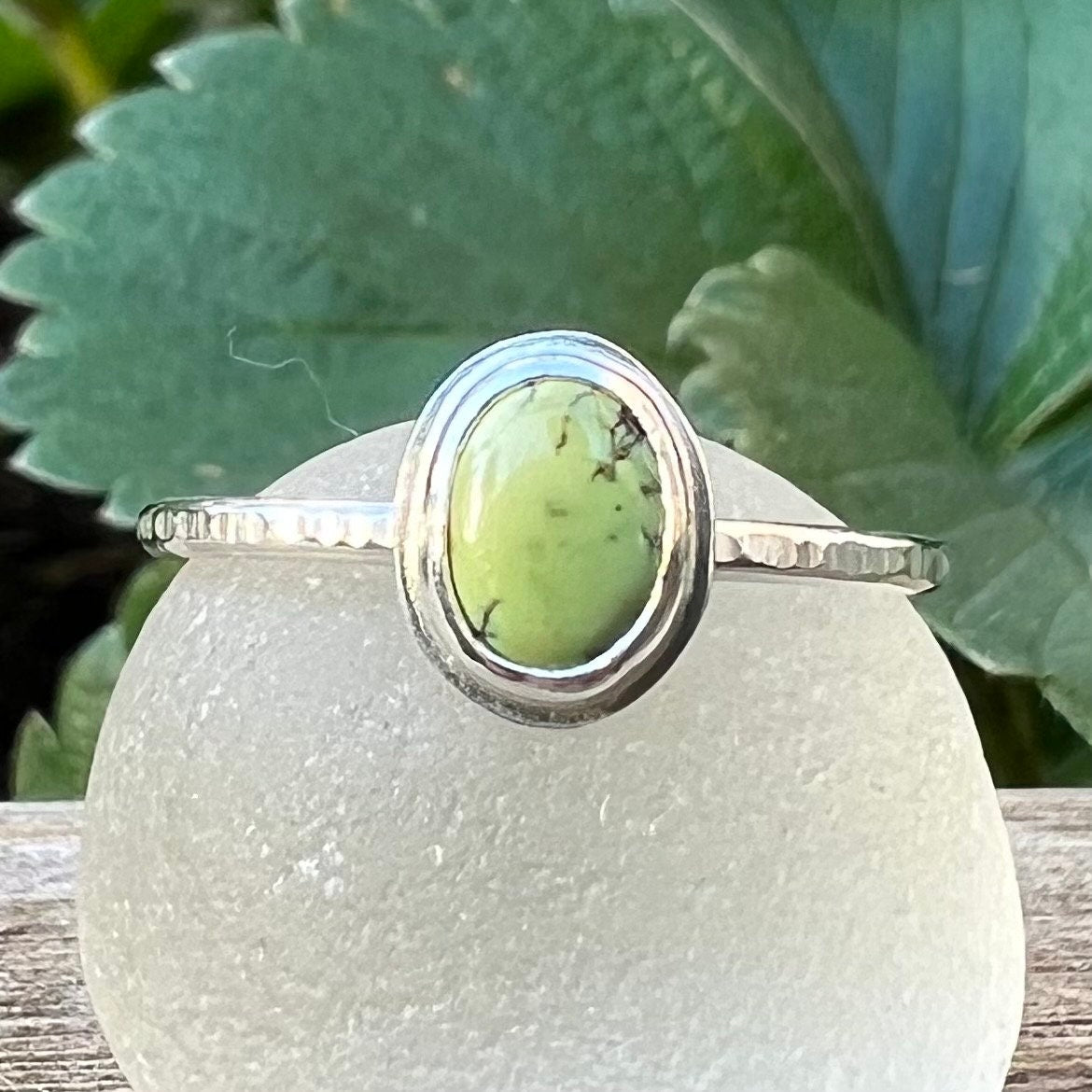 Sonoran Lime Turquoise Stacker Ring,various sizes available