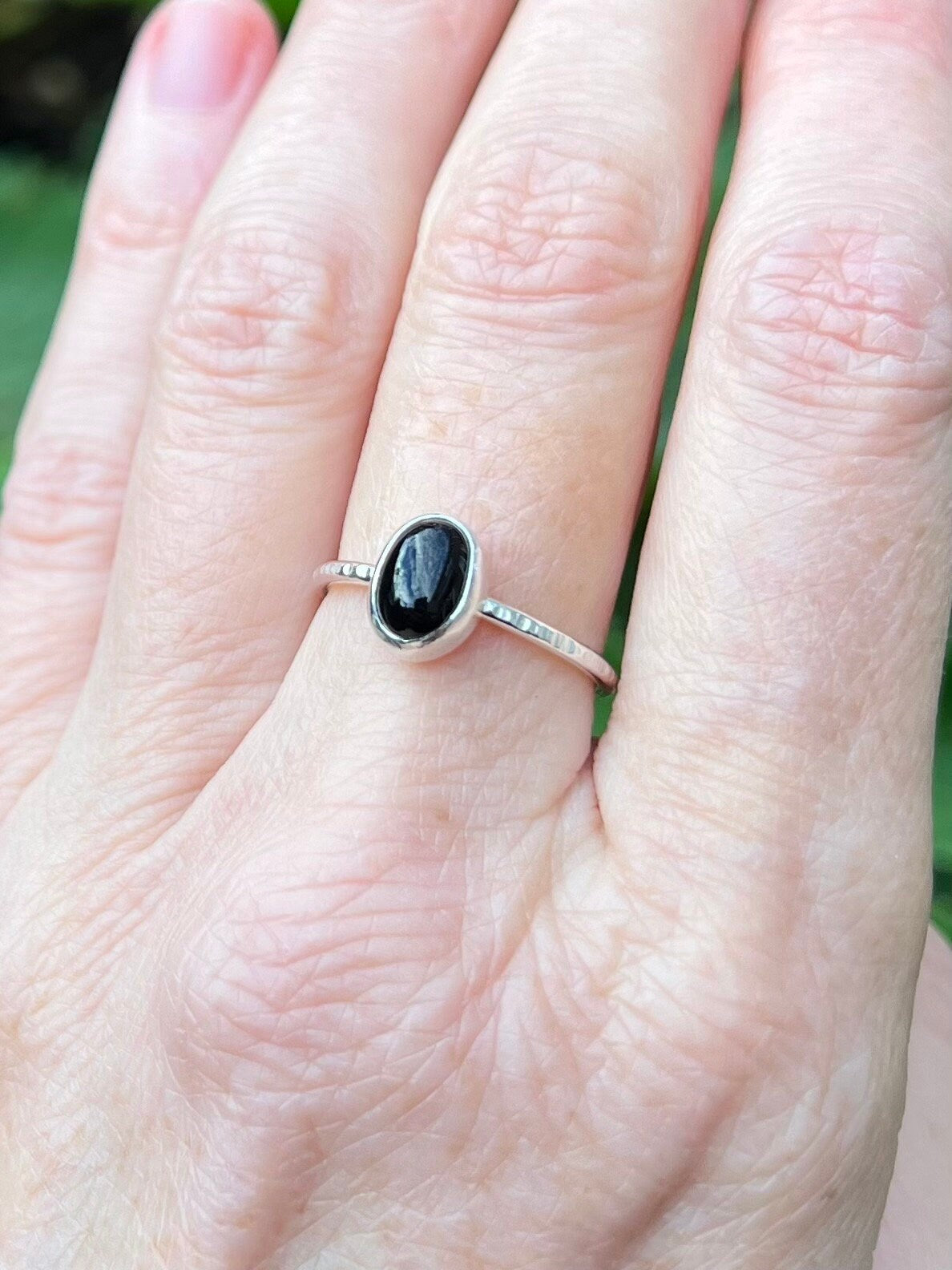 Black Onyx Stacker Ring, various sizes available