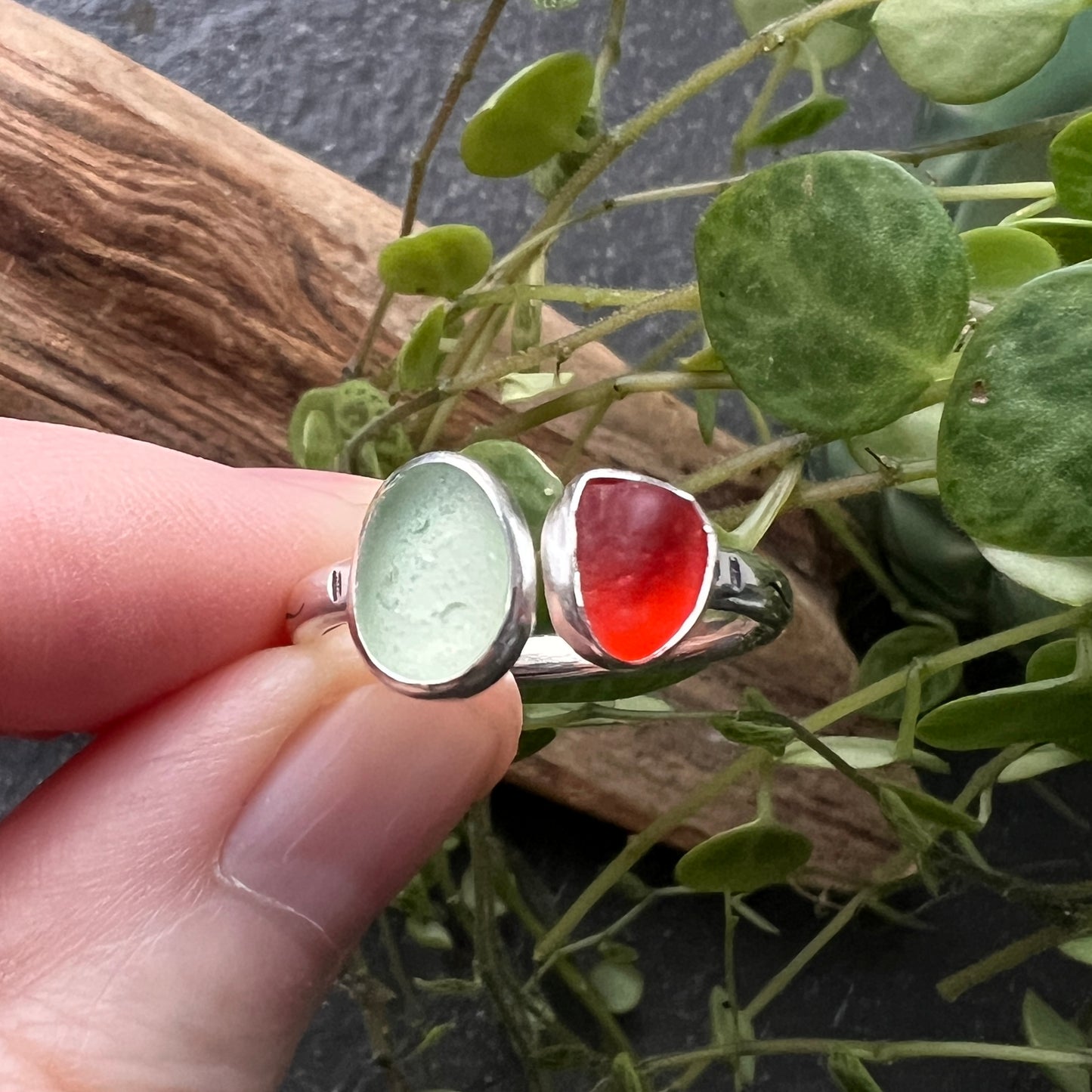 Adjustable Sea Glass Ring