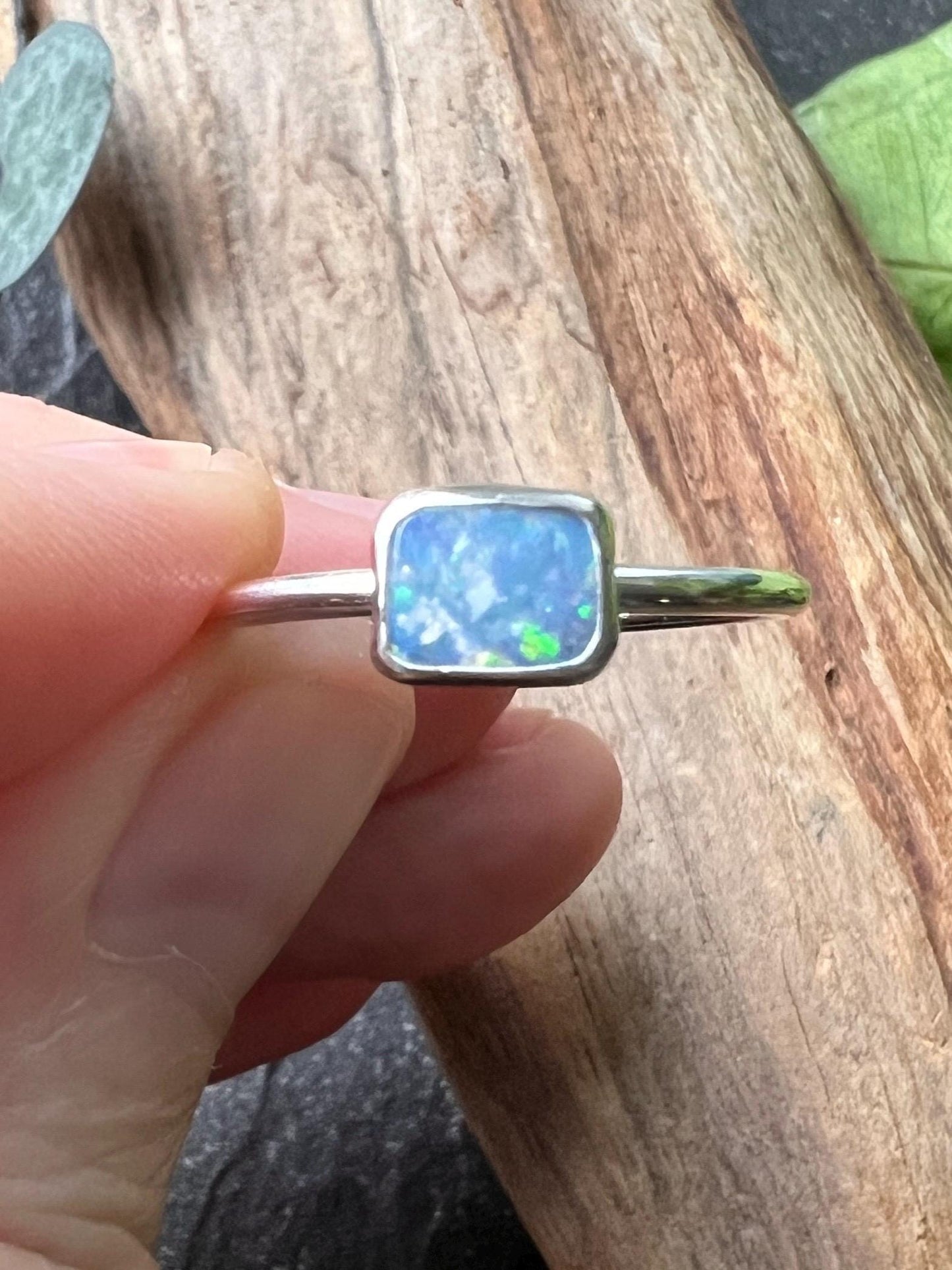 Australian Opal Doublet Stacking Ring