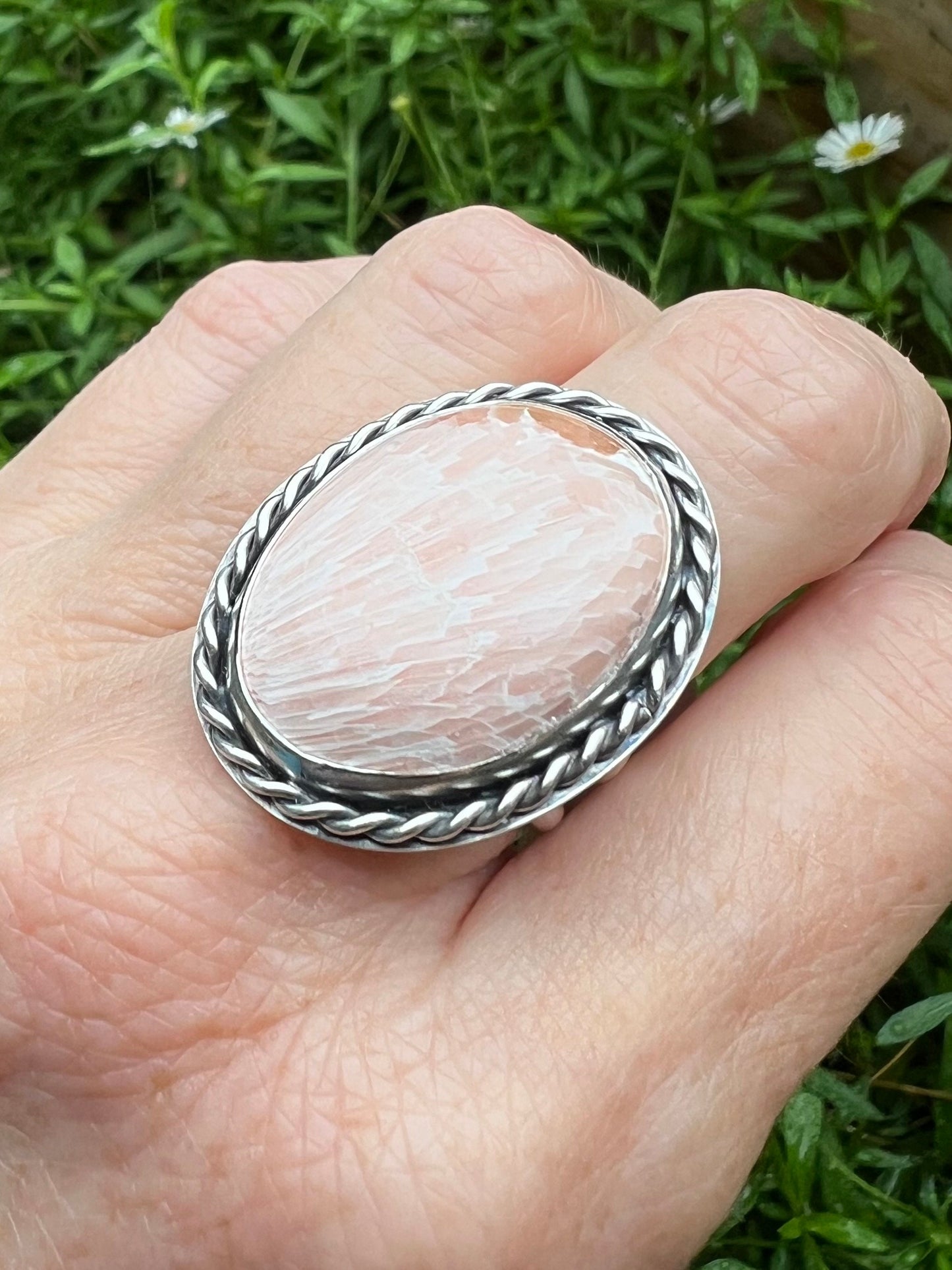 Pink Scolecite Ring