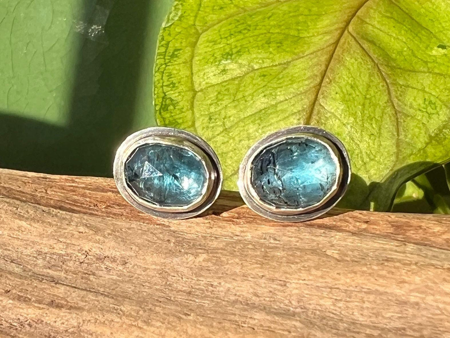 Indigo Moss Kyanite Studs