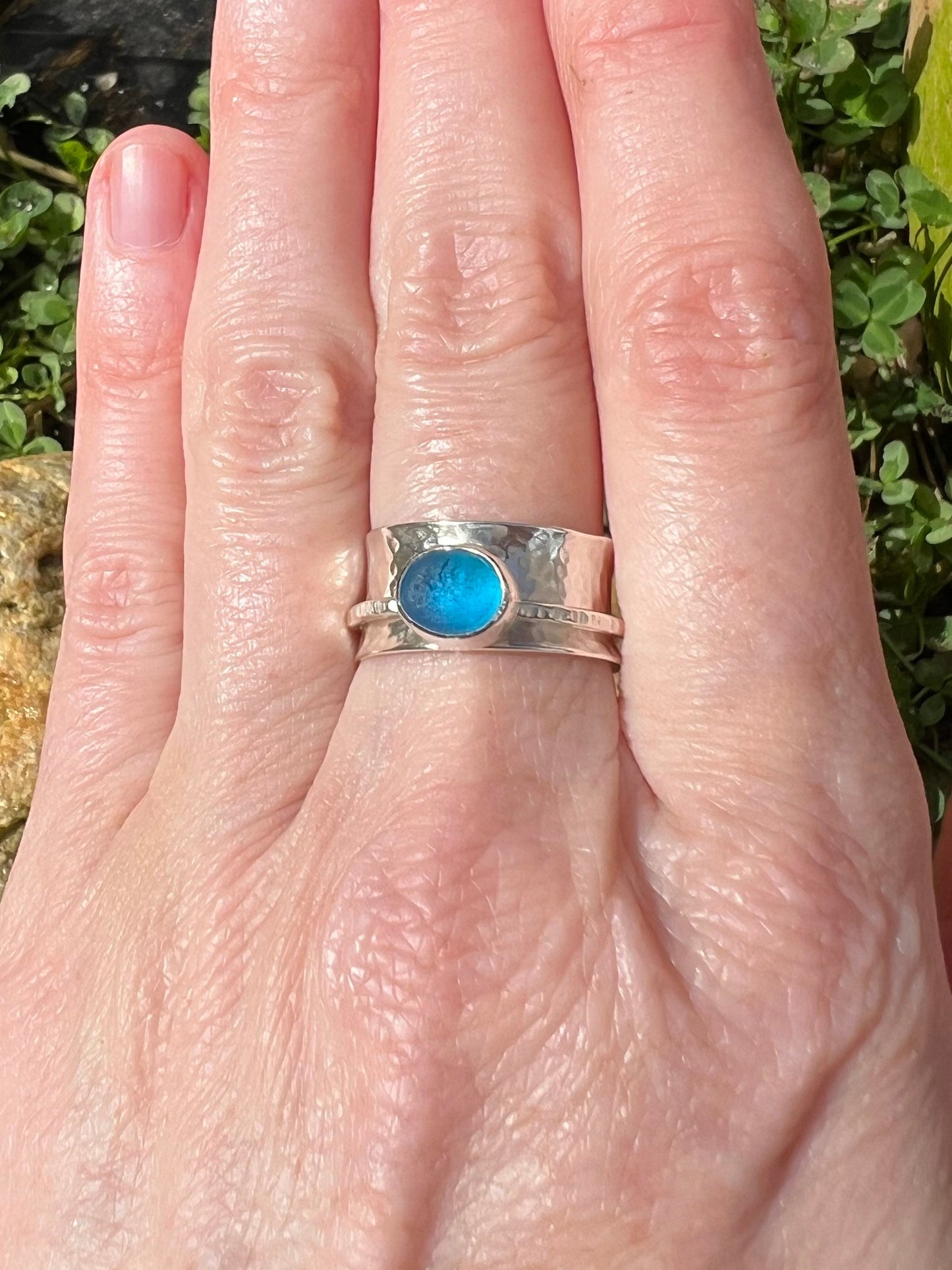 Sea Glass Spinner Ring