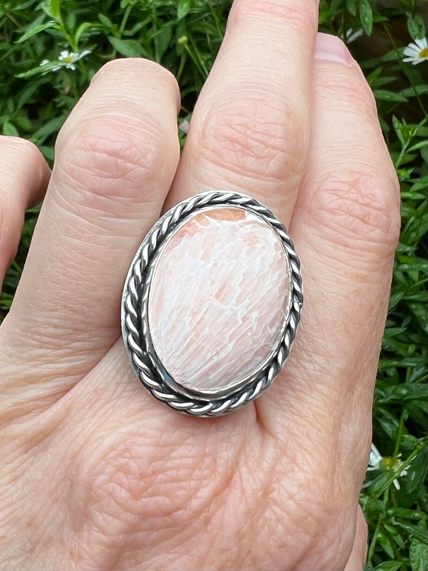 Pink Scolecite Ring