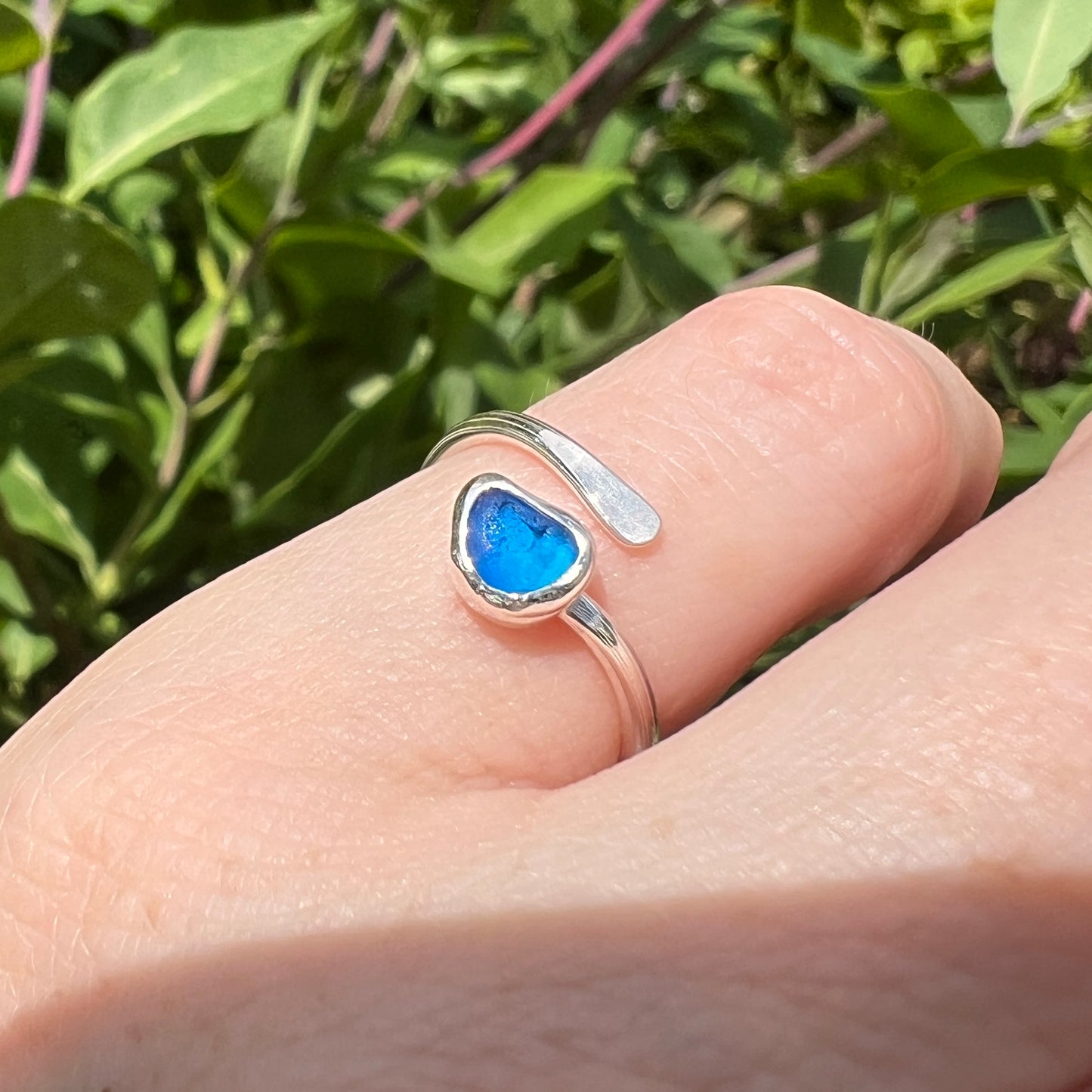 Adjustable Sea Glass Ring