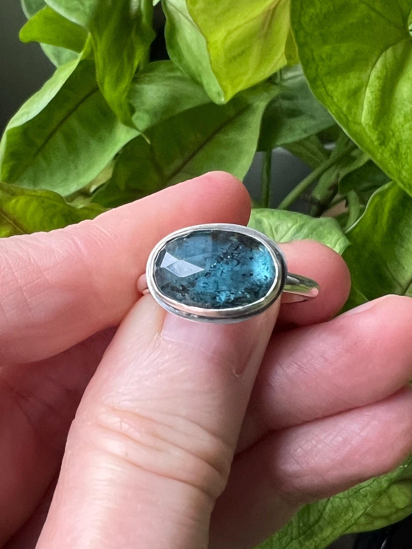 Indigo Moss Kyanite Ring