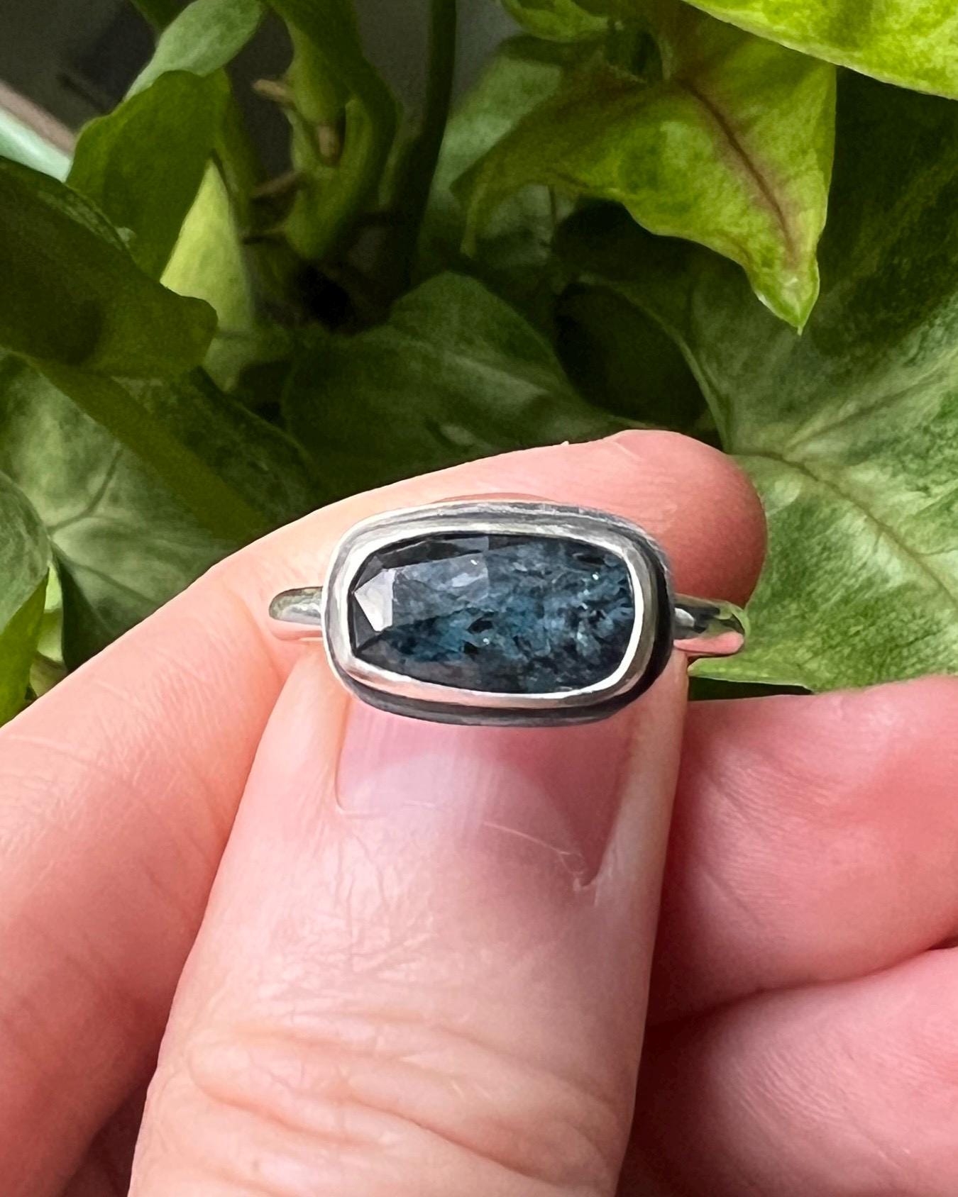 Indigo Moss Kyanite Ring