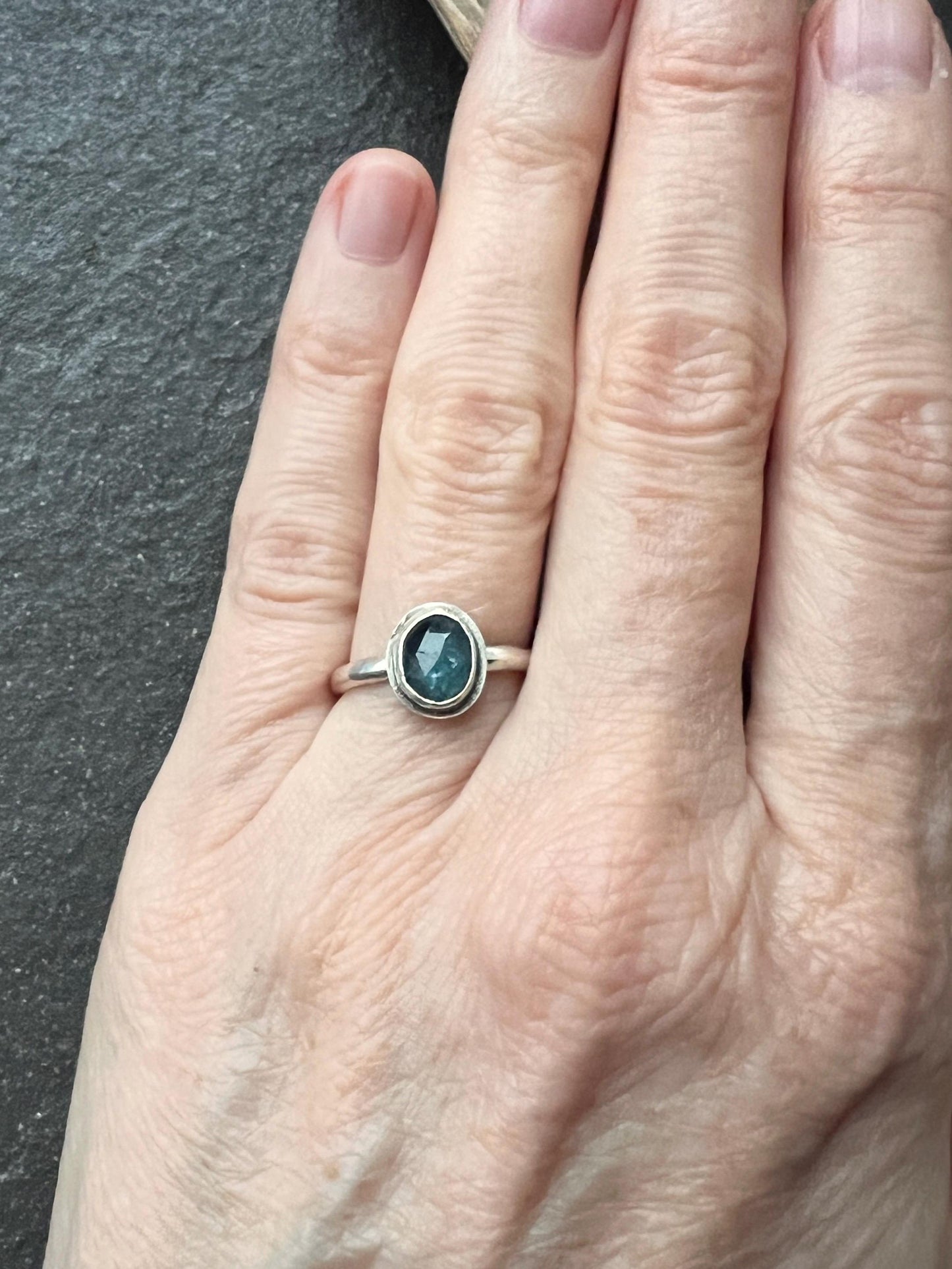 Indigo Moss Kyanite Ring