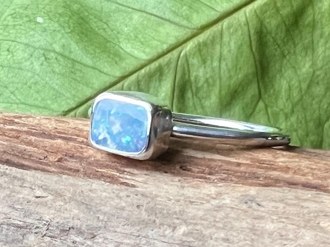 Australian Opal Doublet Stacking Ring