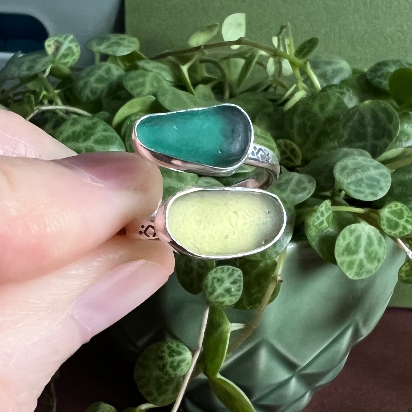 Adjustable Sea Glass Ring
