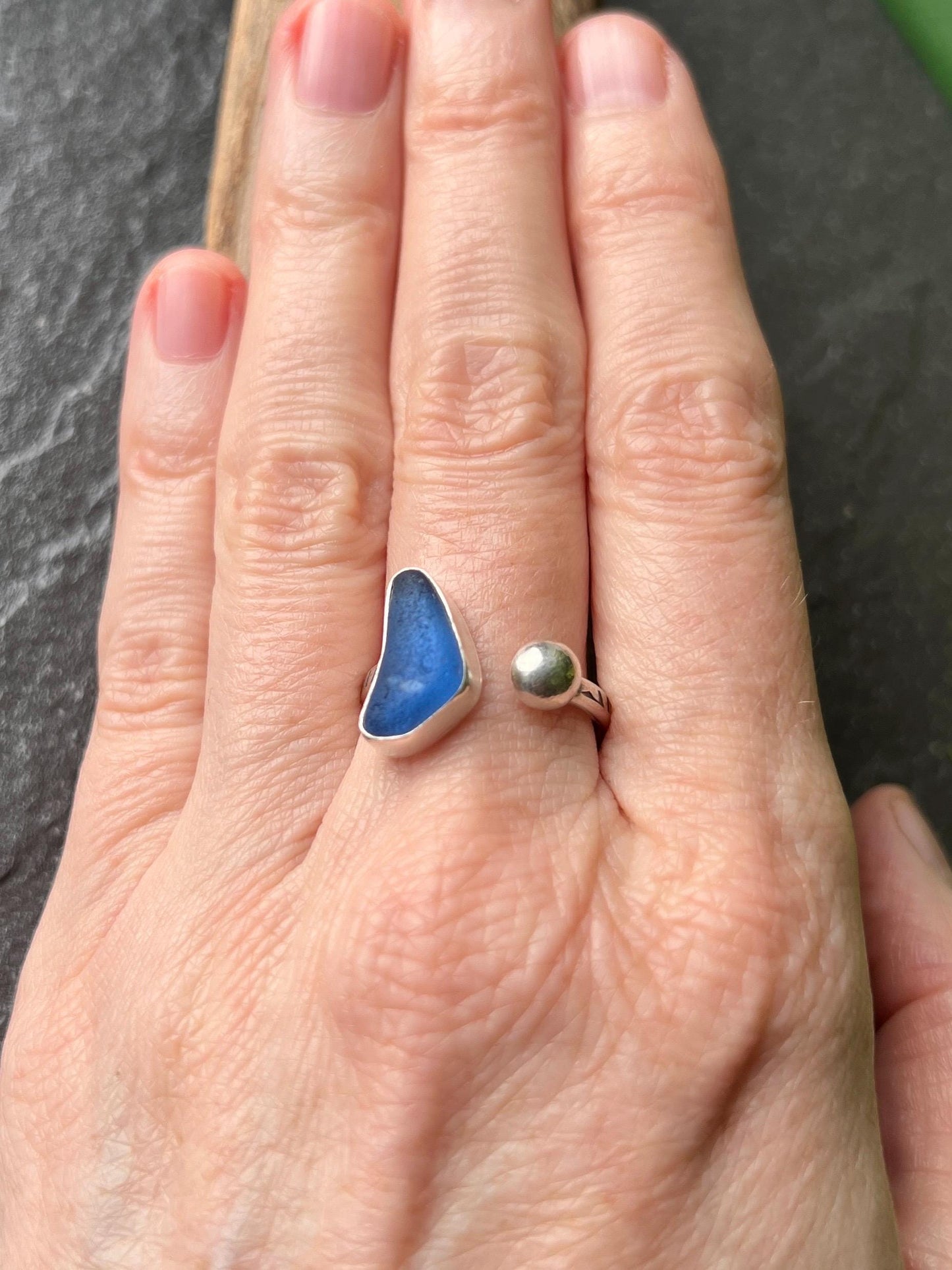 Adjustable Sea Glass Ring
