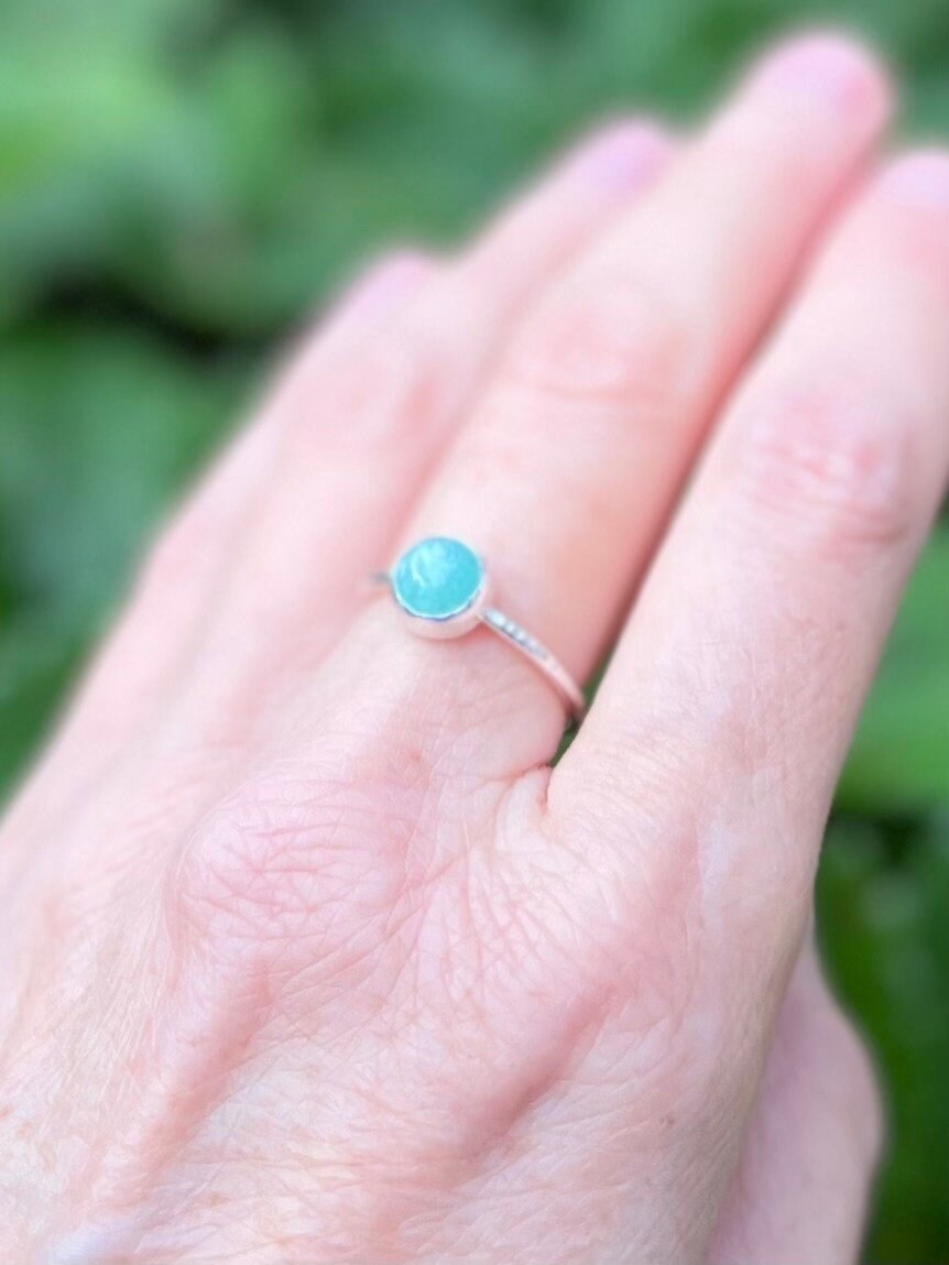 Amazonite Stacker Ring, various sizes available