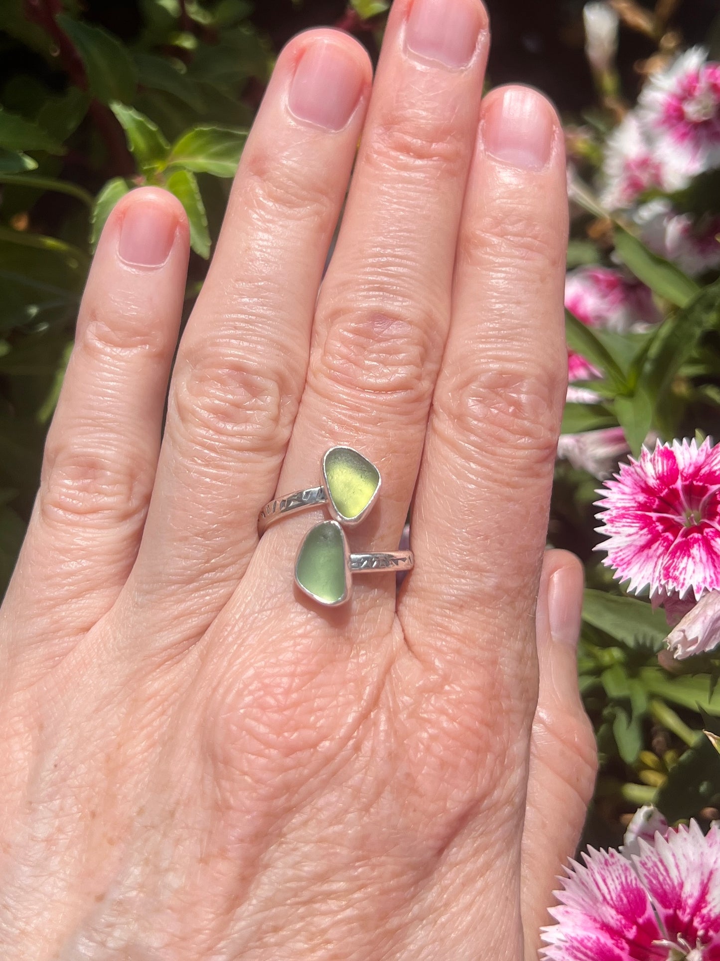 Adjustable Sea Glass Ring