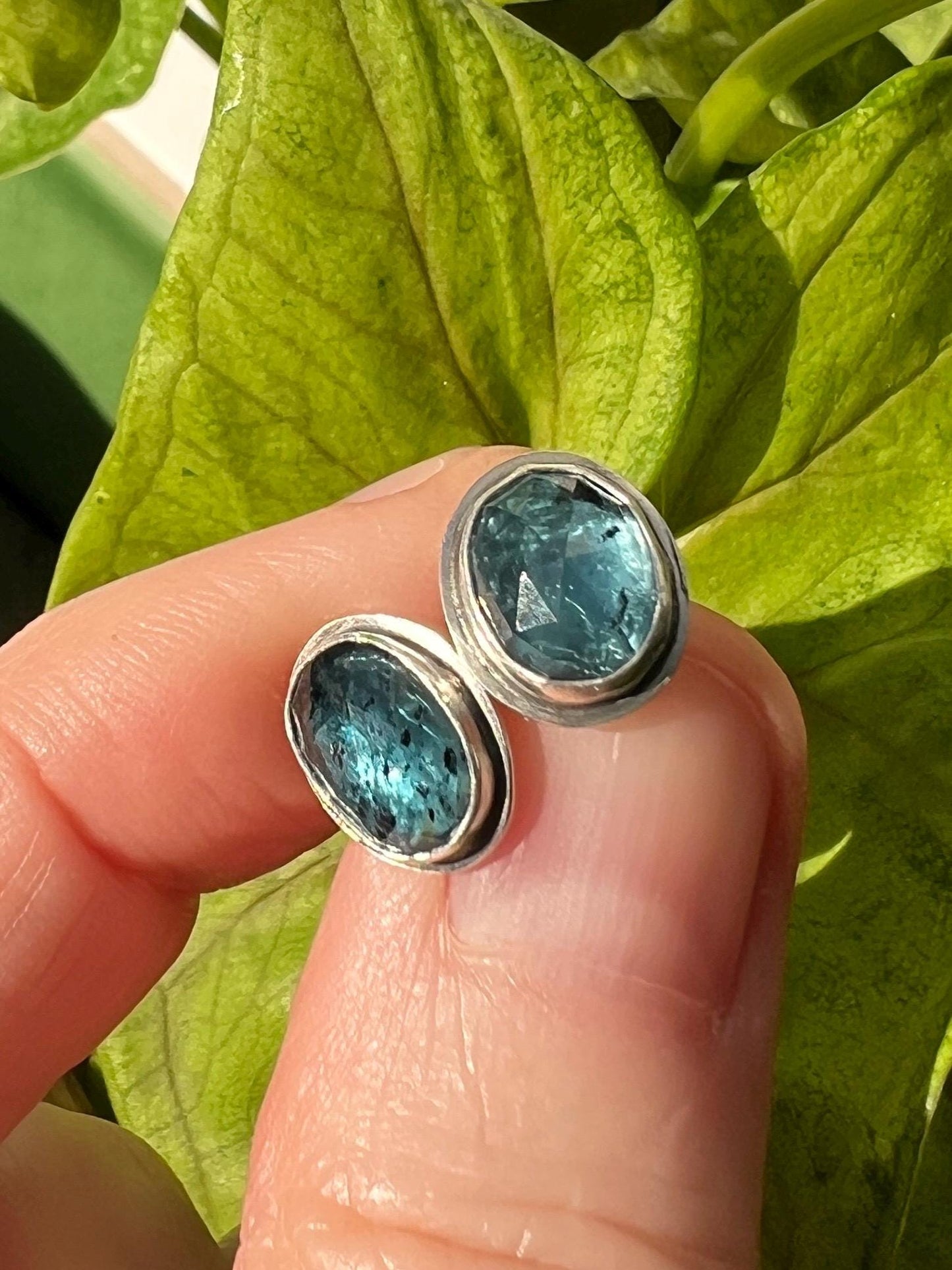 Indigo Moss Kyanite Studs