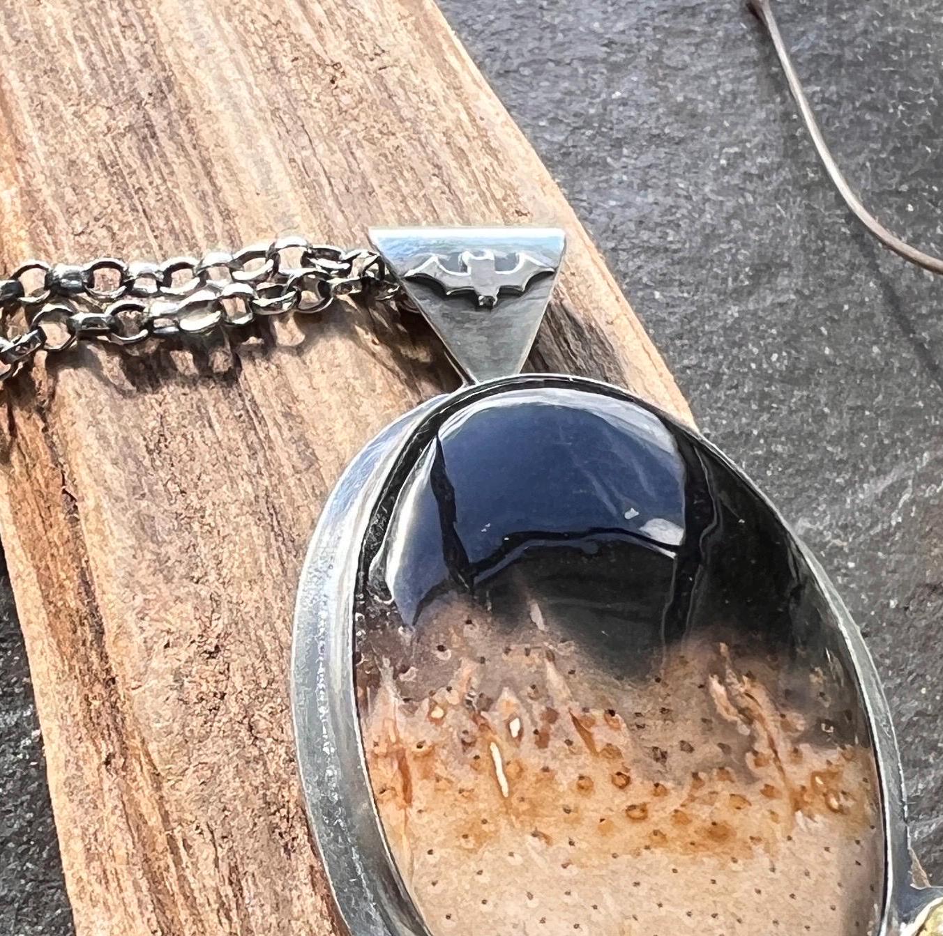 Root Plume Agate Pendant