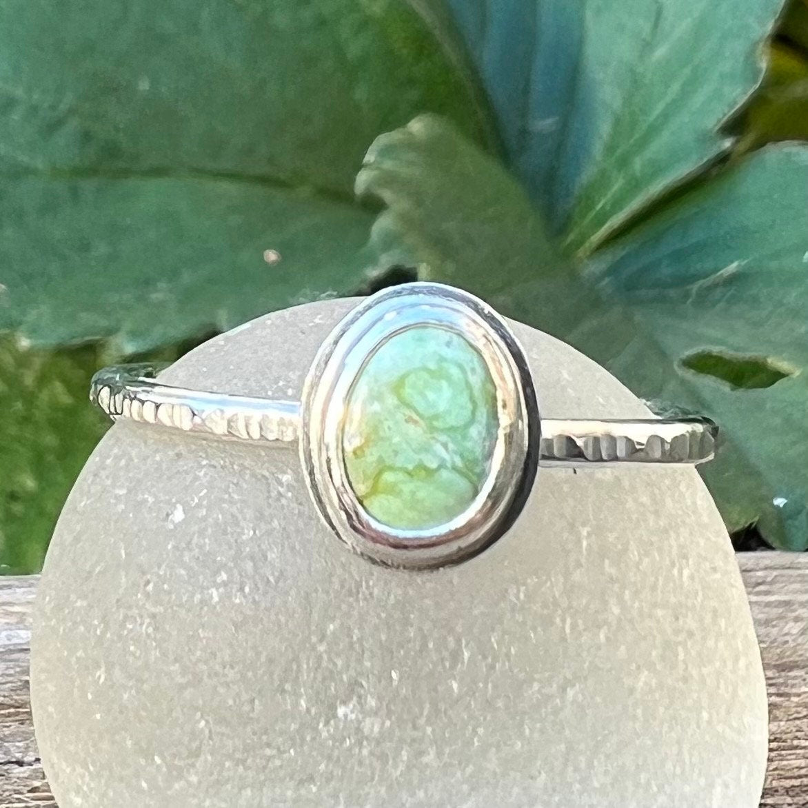 Sonoran Lime Turquoise Stacker Ring,various sizes available
