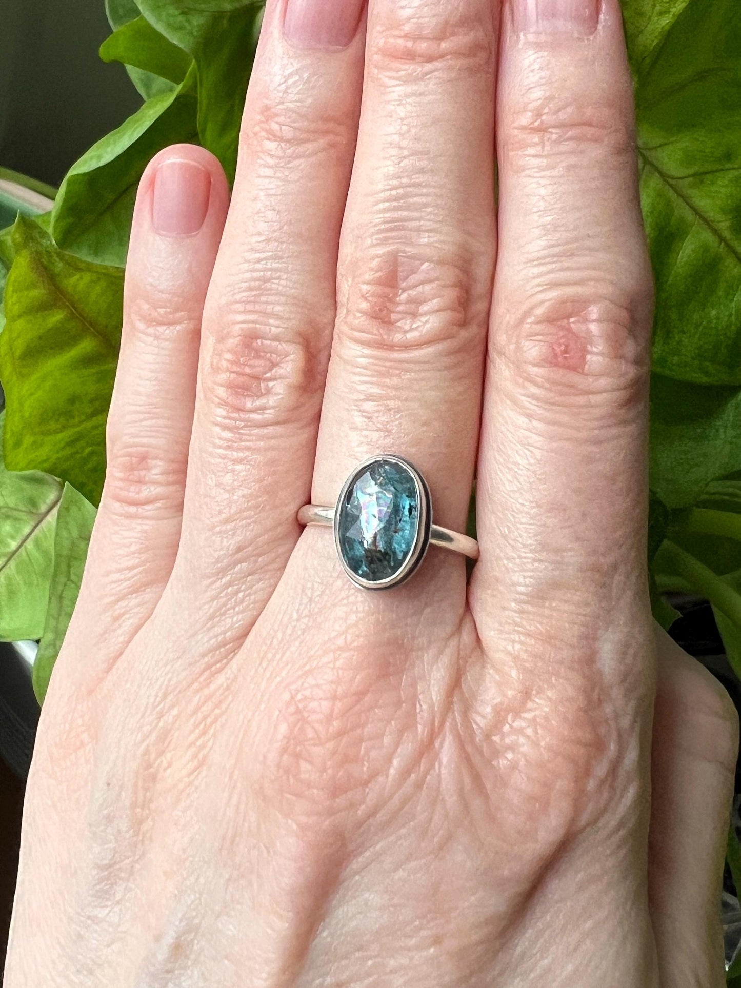 Indigo Moss Kyanite Ring