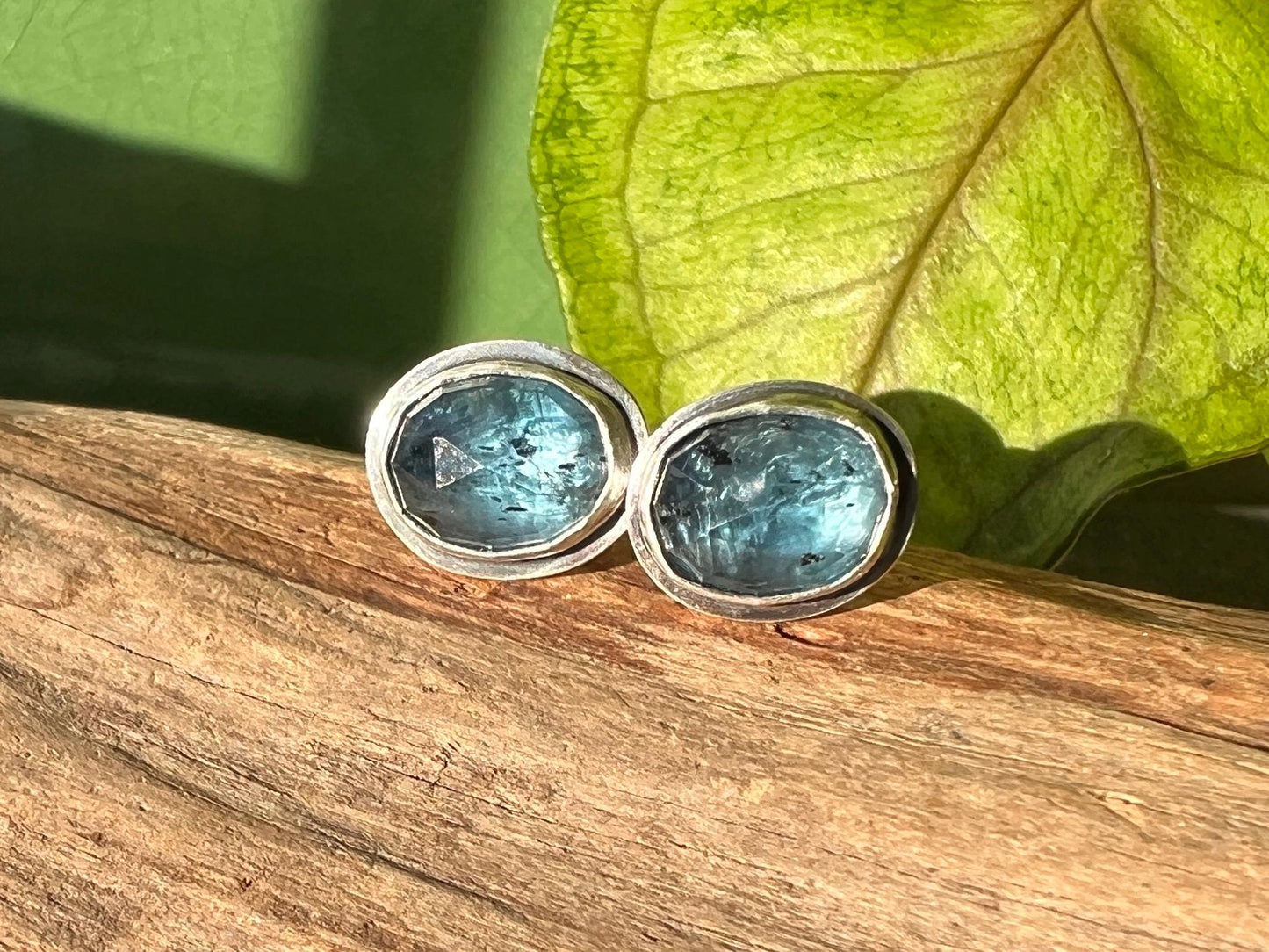 Indigo Moss Kyanite Studs