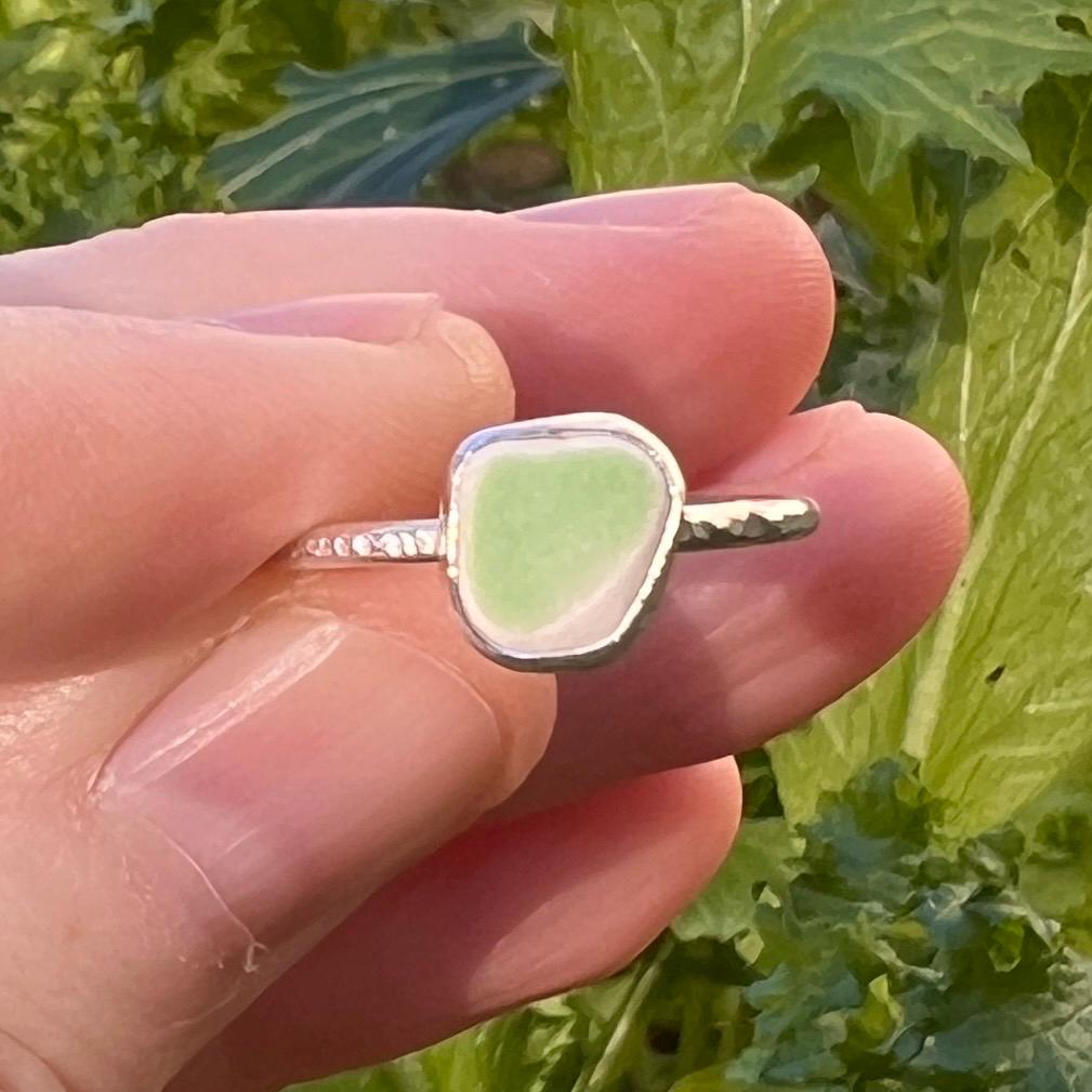 Sea Pottery Stacker Ring