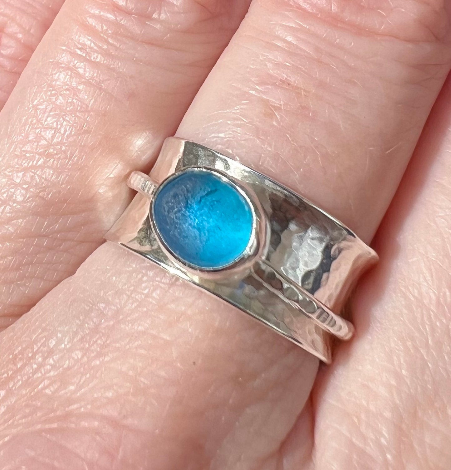 Sea Glass Spinner Ring