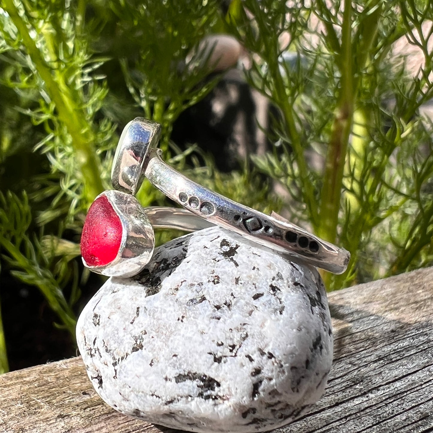 Adjustable Sea Glass Ring