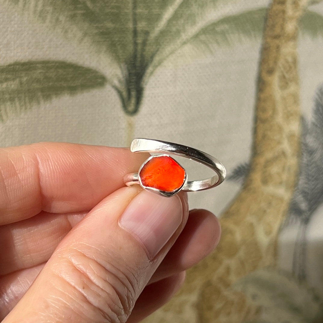 Adjustable Sea Glass Ring