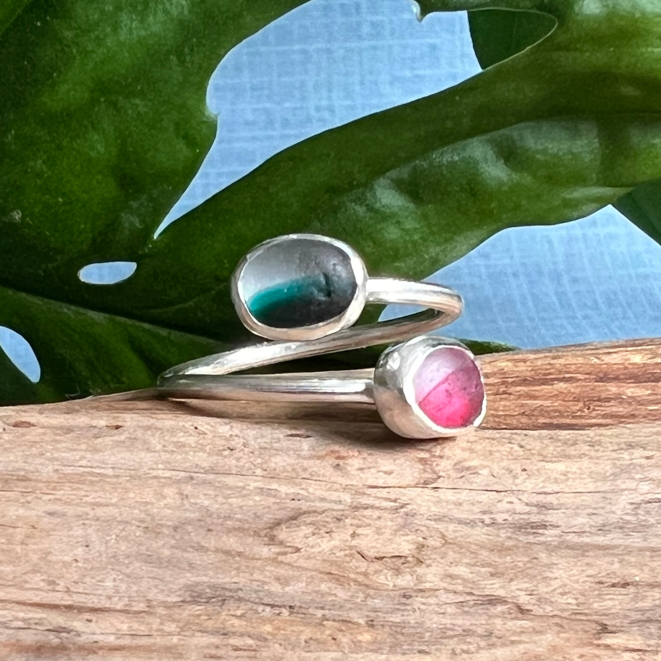 Adjustable Sea Glass Rings