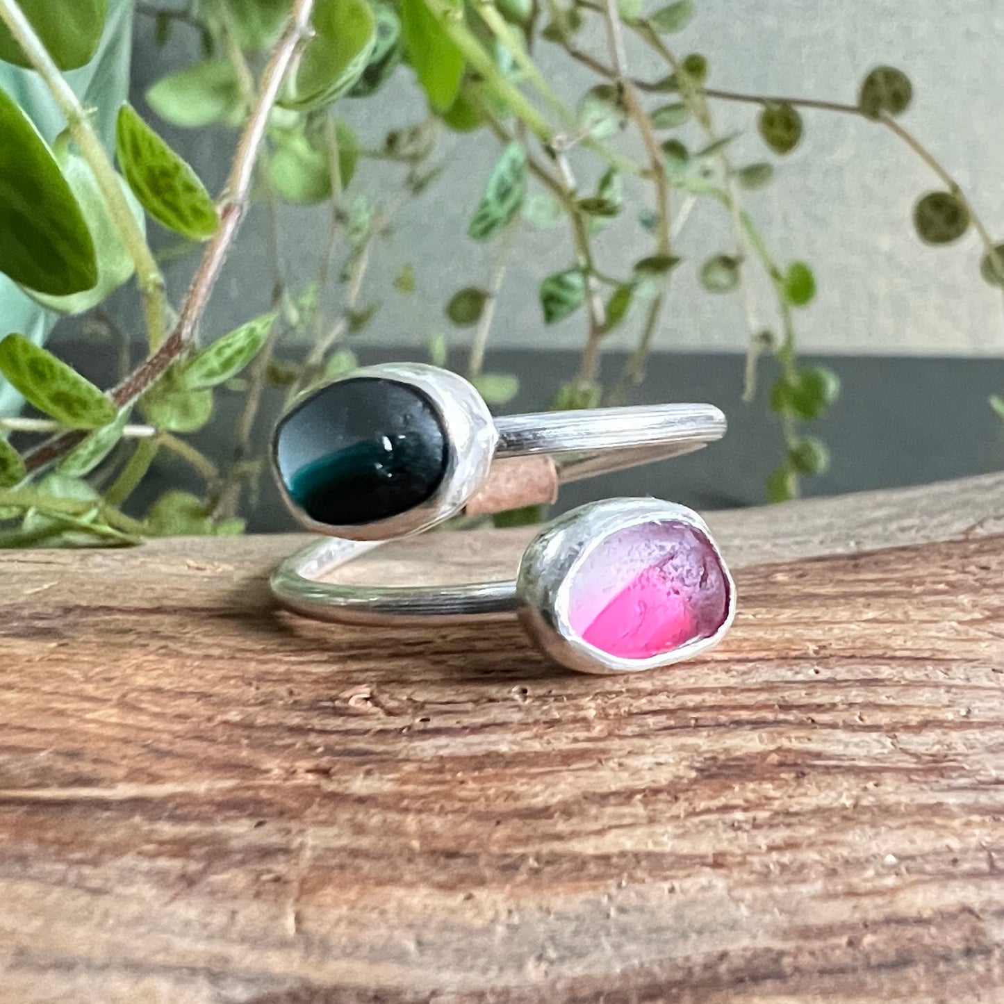 Adjustable Sea Glass Rings