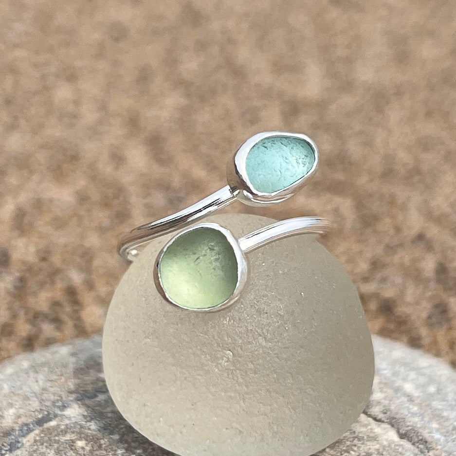 Adjustable Sea Glass Rings