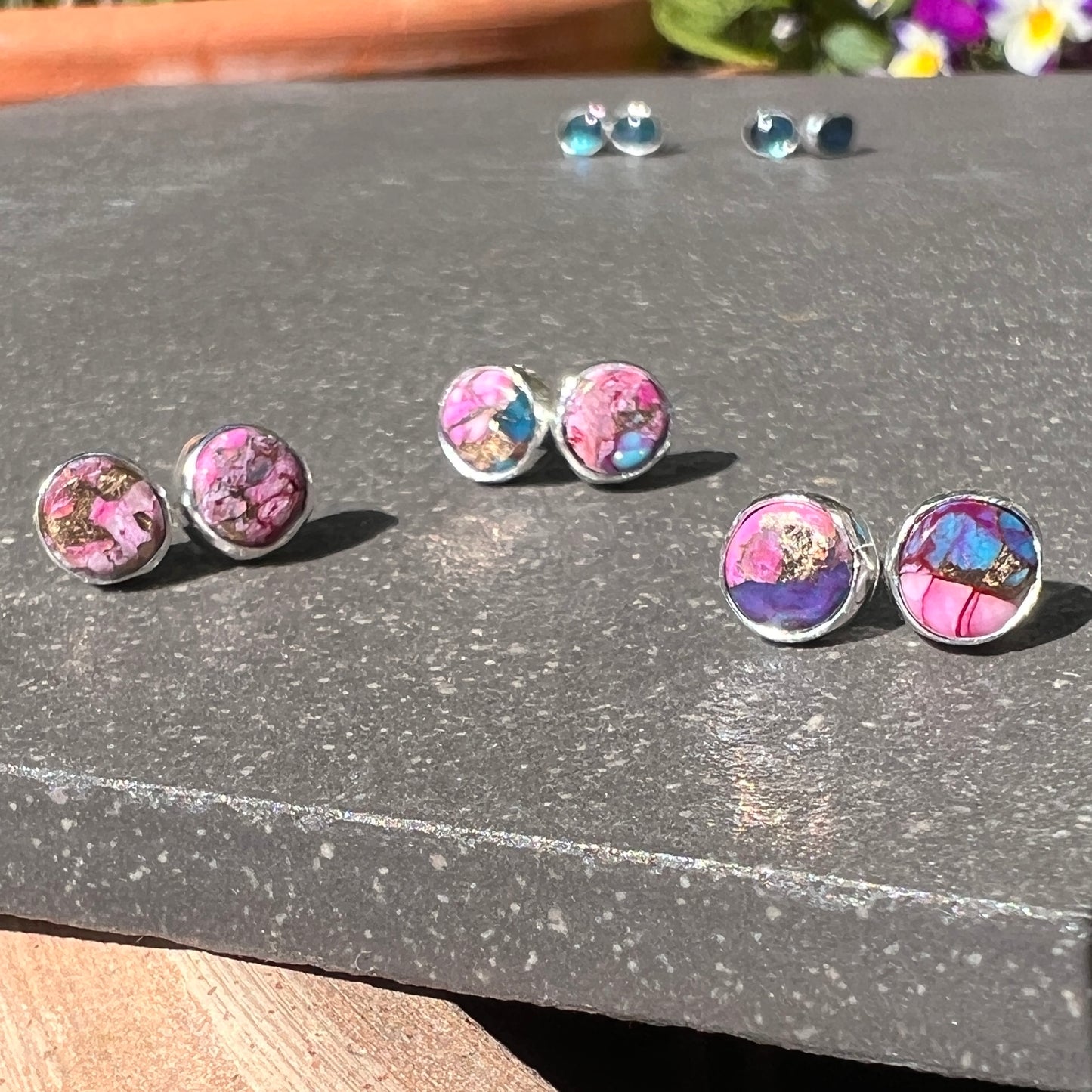 Pink Mohave Turquoise Studs