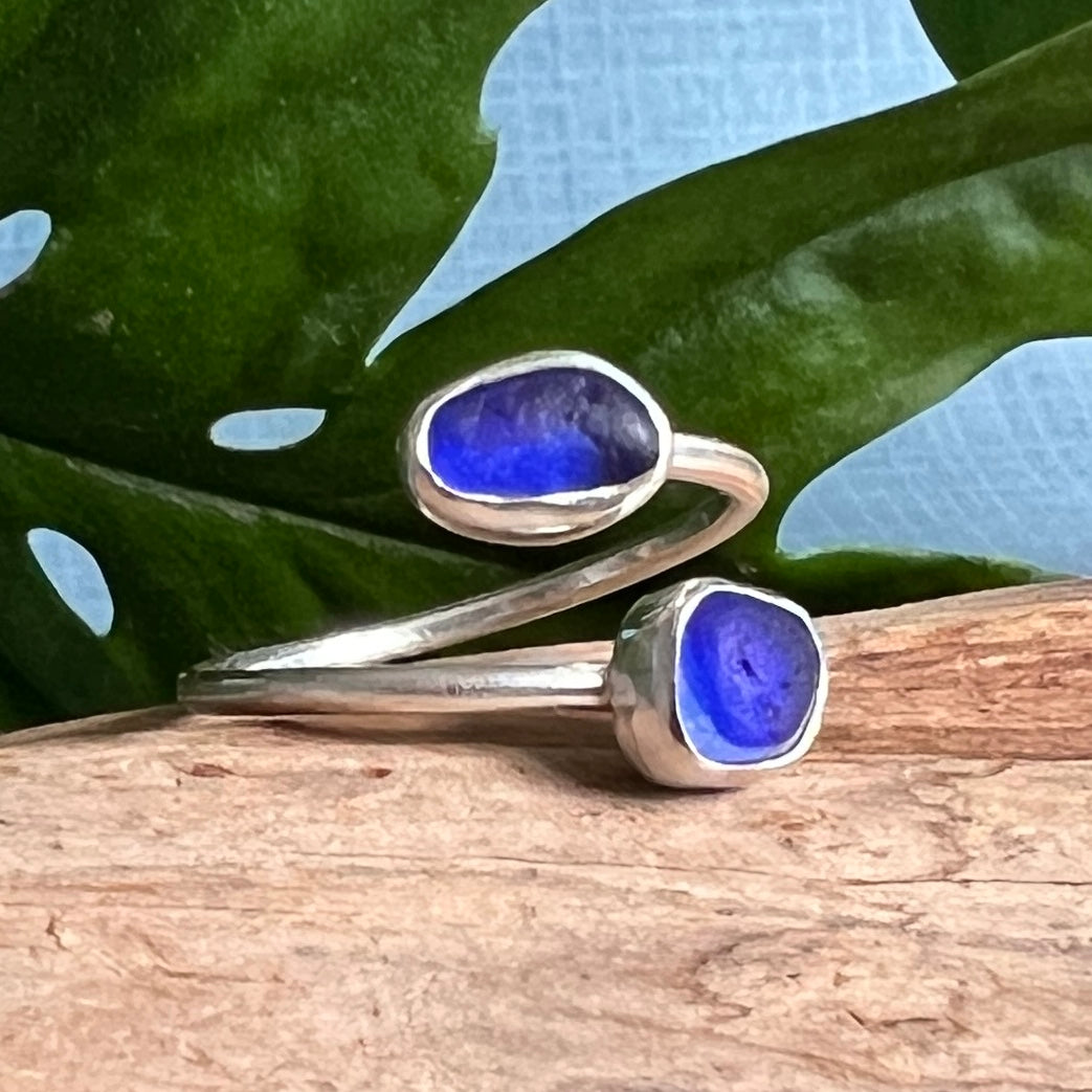 Adjustable Sea Glass Rings