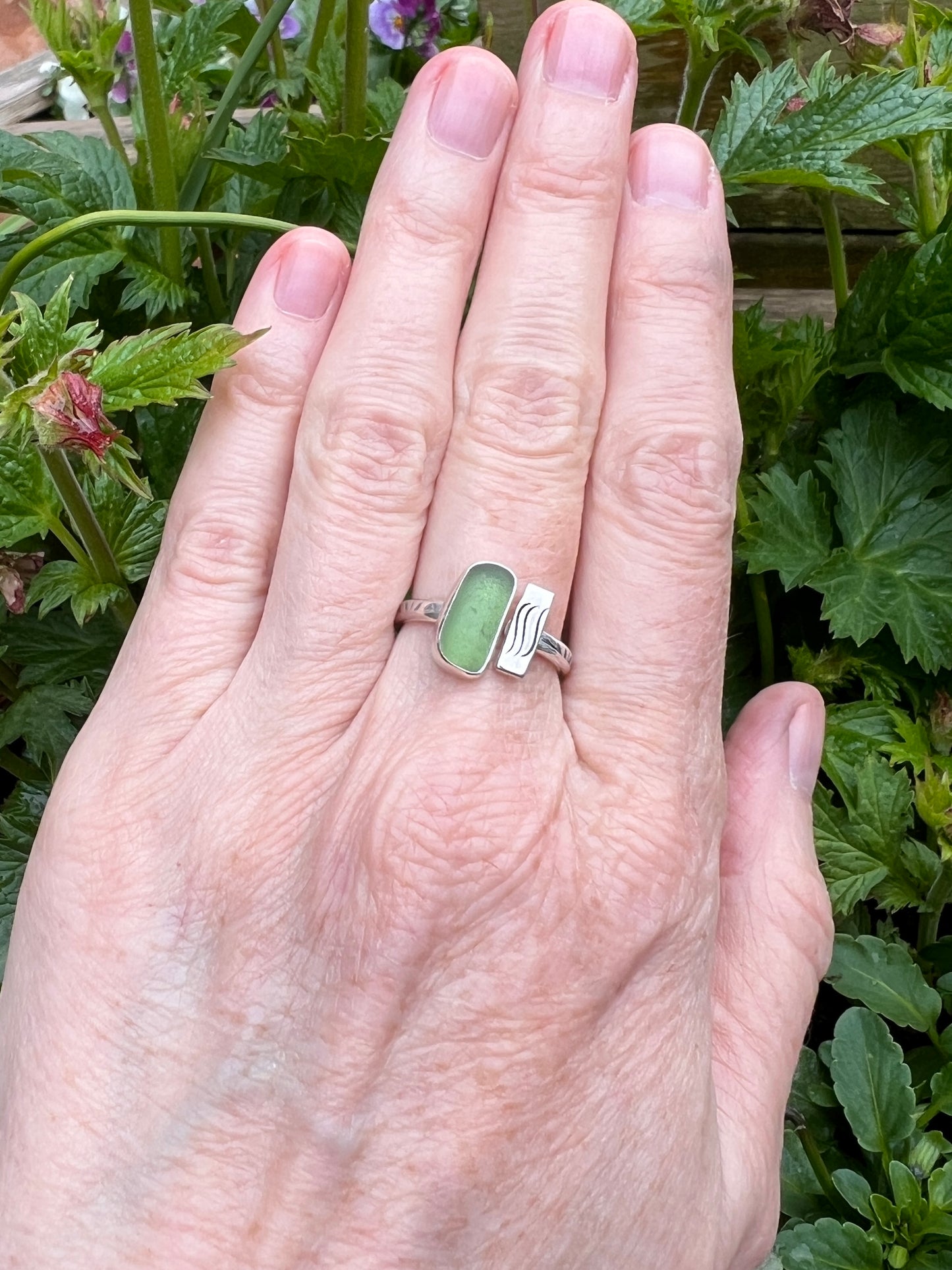 Adjustable Sea Glass Ring